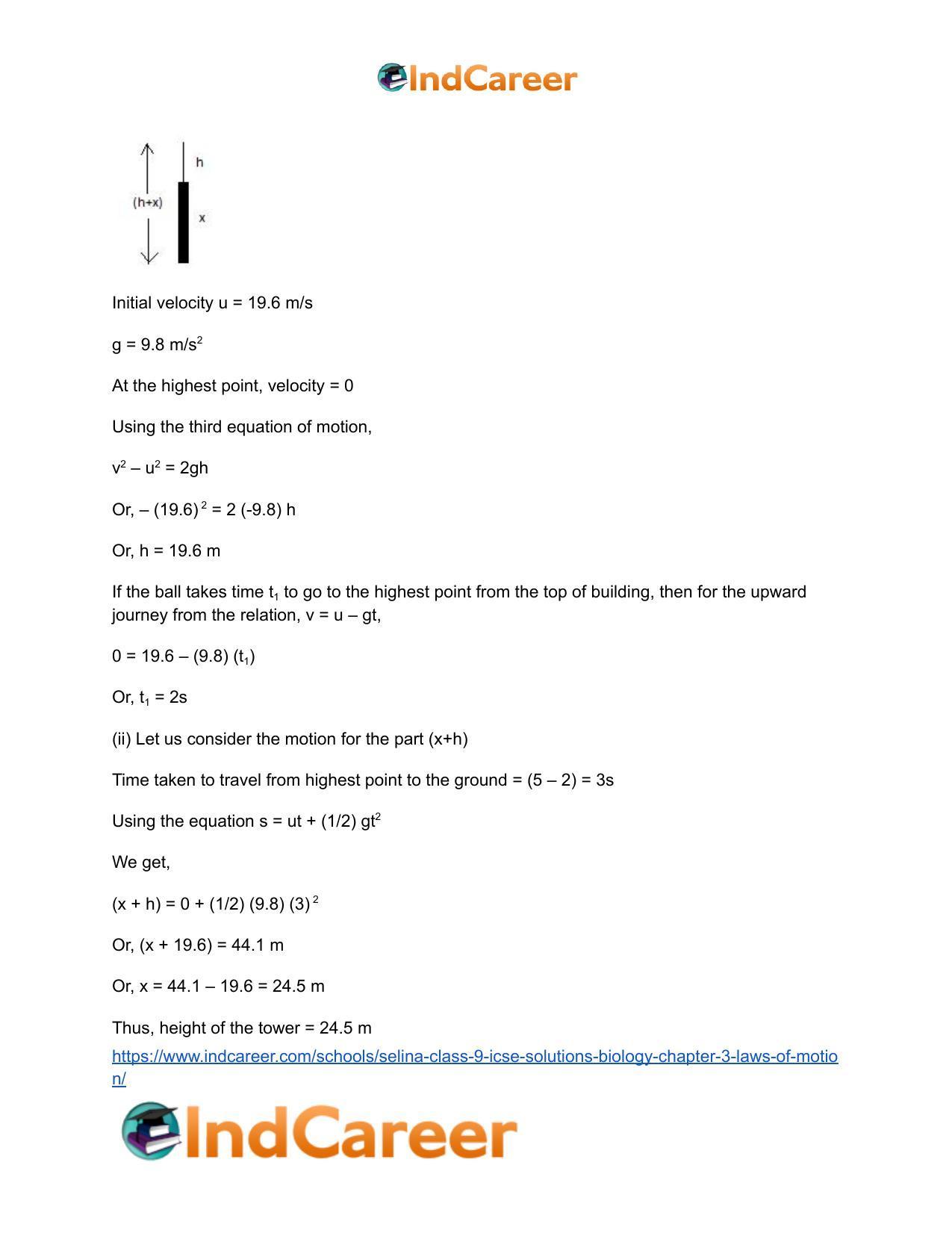 Selina Class 9 ICSE Solutions Biology : Chapter 3- Laws of Motion - Page 39
