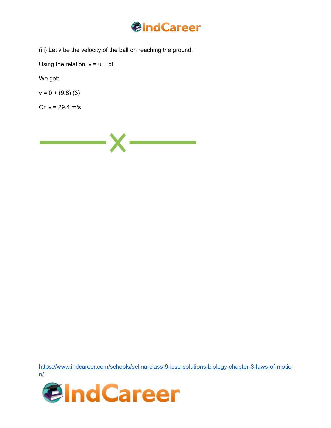 Selina Class 9 ICSE Solutions Biology : Chapter 3- Laws of Motion - Page 40