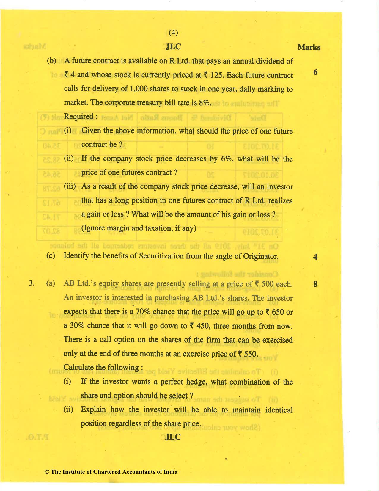 CA Final Nov 2019 Question Paper - Paper 2 – Strategic Financial Management - Page 4