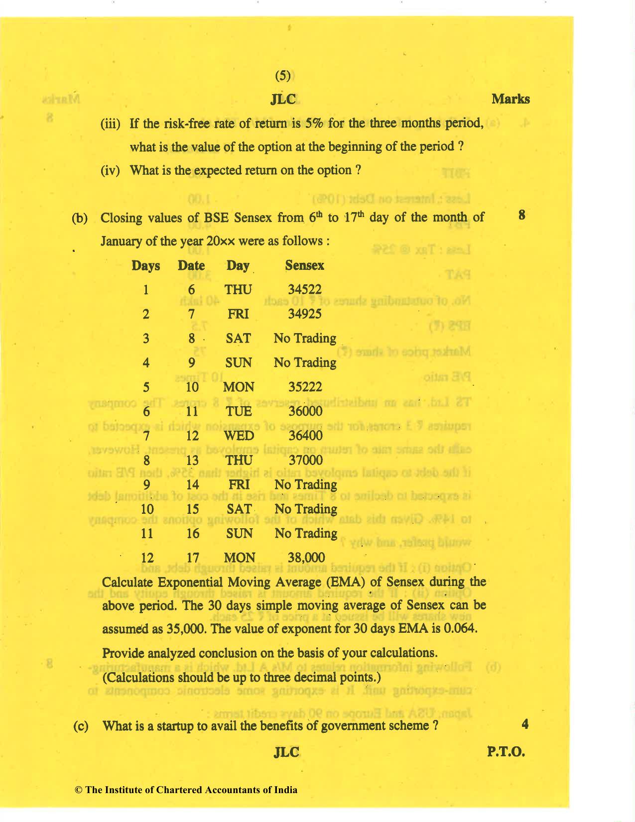 CA Final Nov 2019 Question Paper - Paper 2 – Strategic Financial Management - Page 5