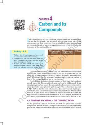 NCERT Book for Class 10 Science Chapter 4 Carbon and its Compounds
