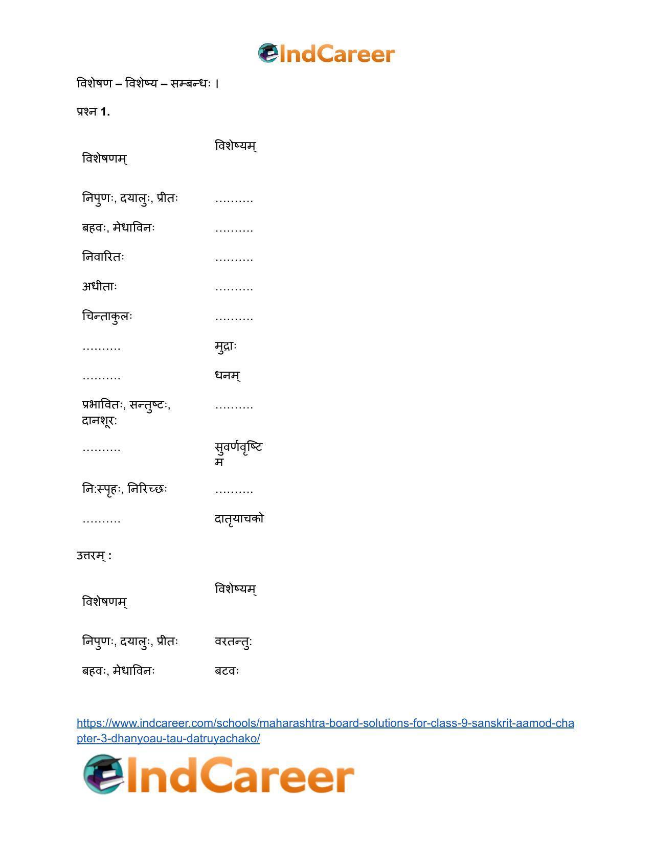 Maharashtra Board Solutions for Class 9- Sanskrit Aamod: Chapter 3- धन्यौ तौ दातृयाचकौ - Page 18