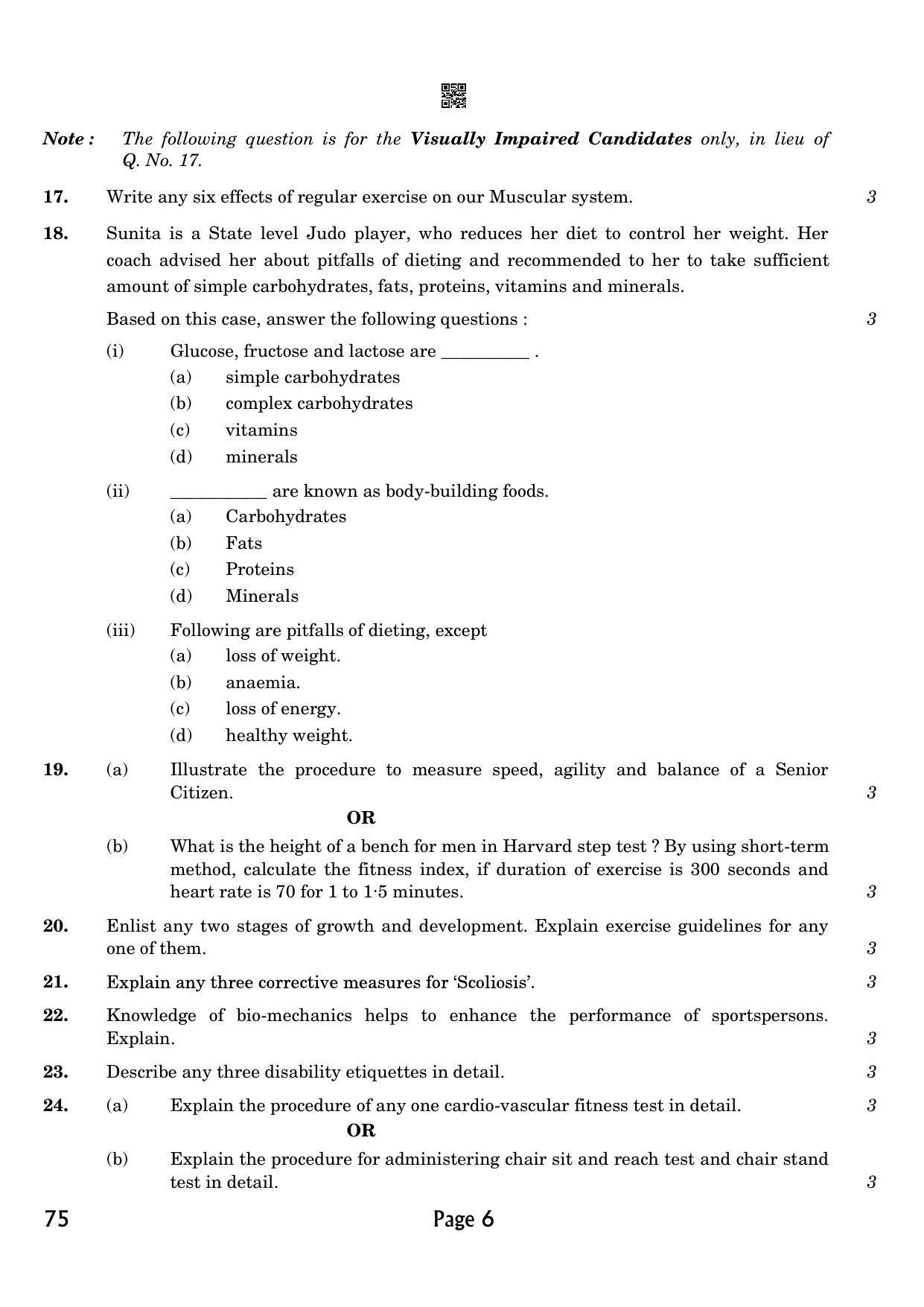 CBSE Class 12 QP_048_Physical_Education 2021 Compartment Question Paper - Page 6
