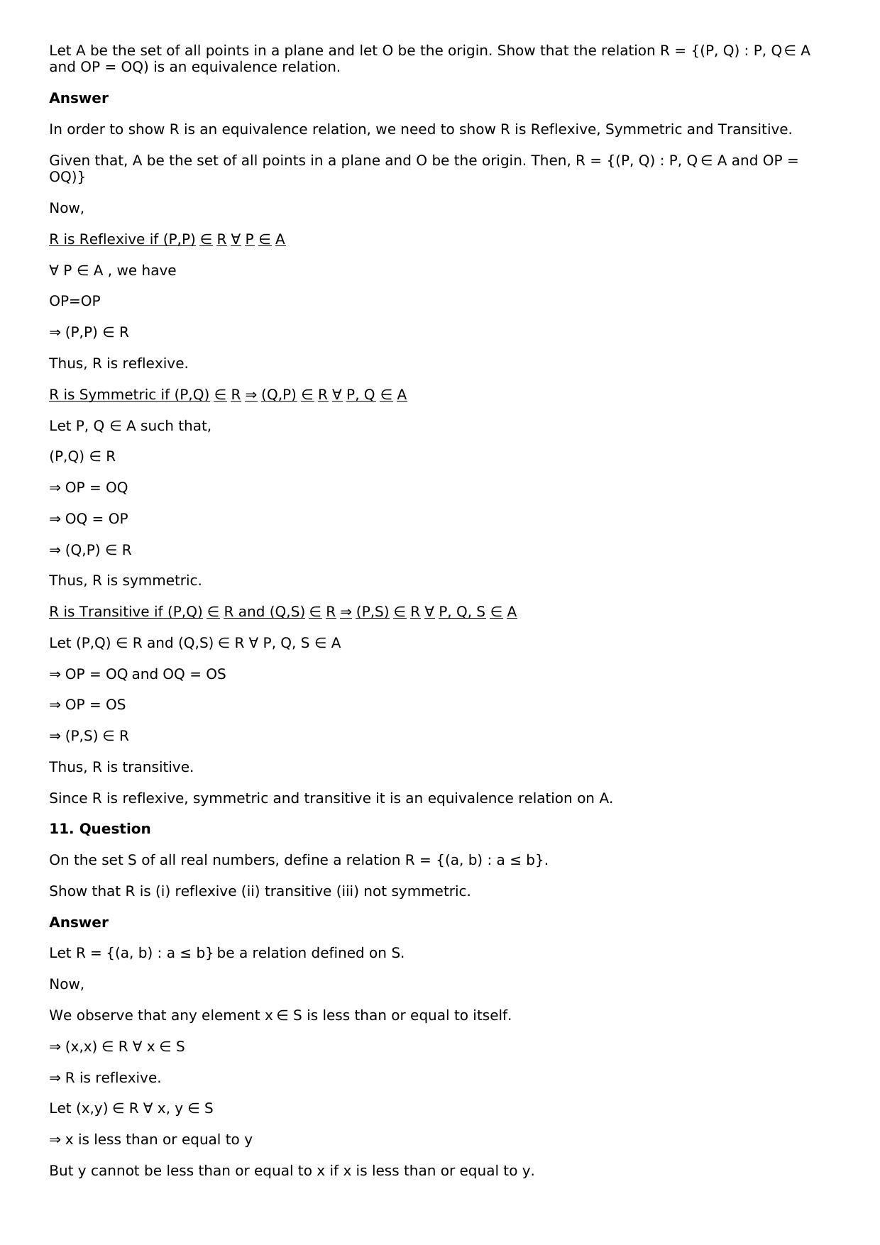 Chapter 1: Relation Solutions: RS Aggarwal Class 12 Solutions  - Page 3