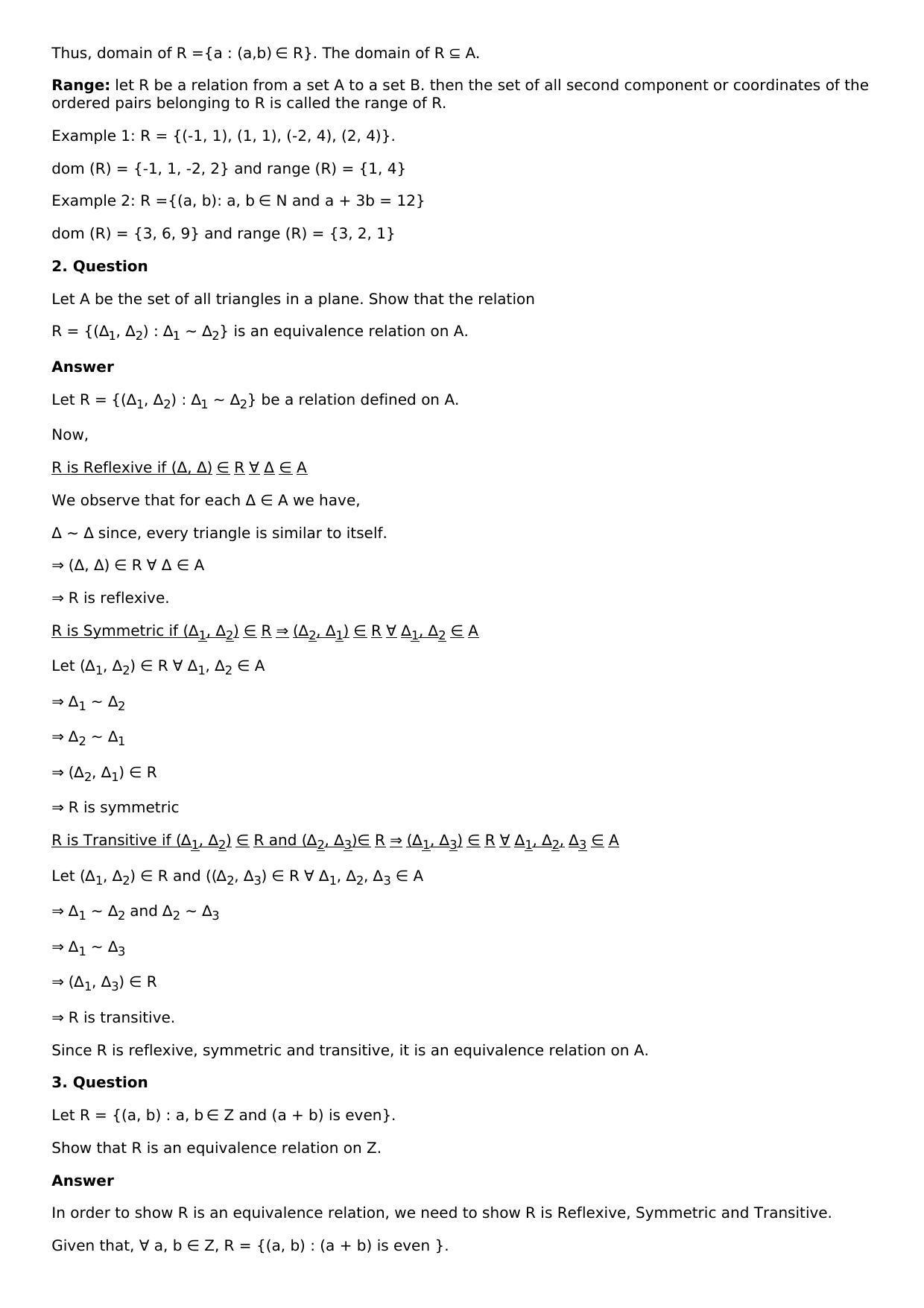 Chapter 1: Relation Solutions: RS Aggarwal Class 12 Solutions  - Page 5