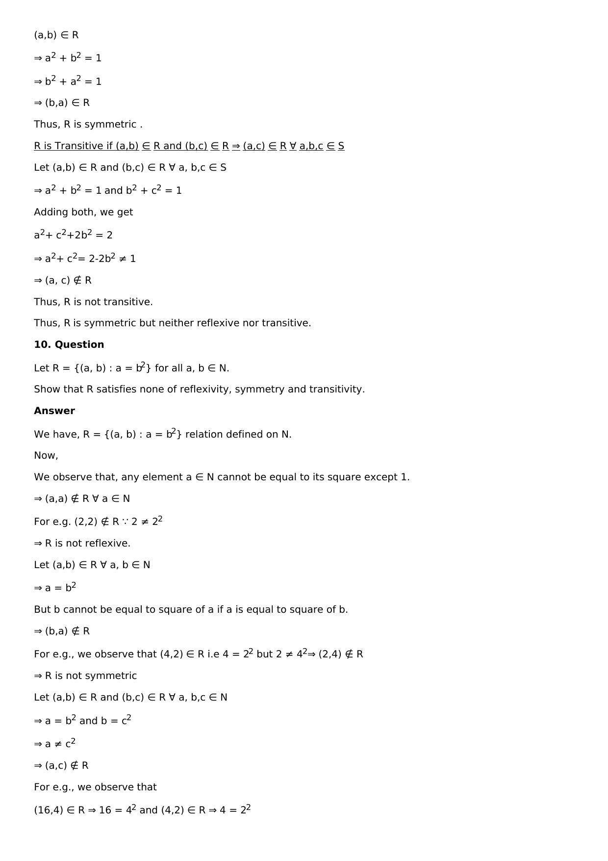 Chapter 1: Relation Solutions: RS Aggarwal Class 12 Solutions  - Page 11