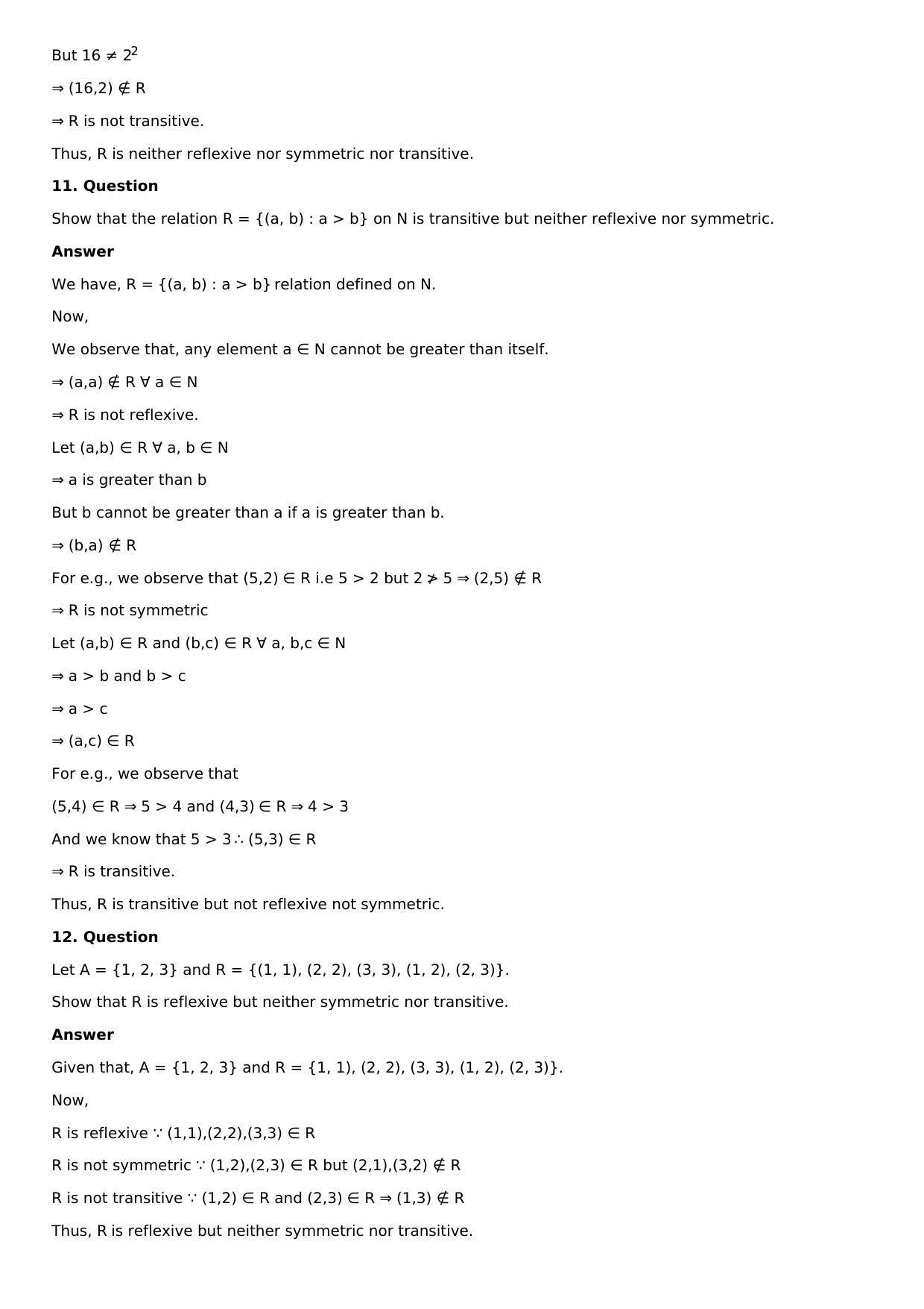 Chapter 1: Relation Solutions: RS Aggarwal Class 12 Solutions  - Page 12