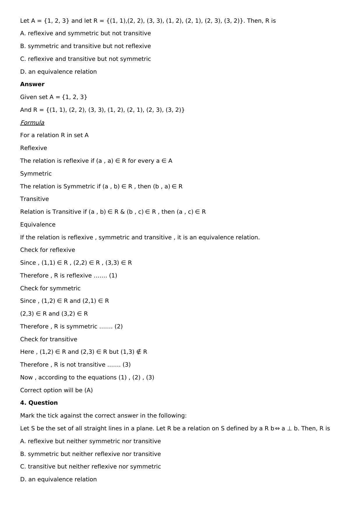 Chapter 1: Relation Solutions: RS Aggarwal Class 12 Solutions  - Page 15