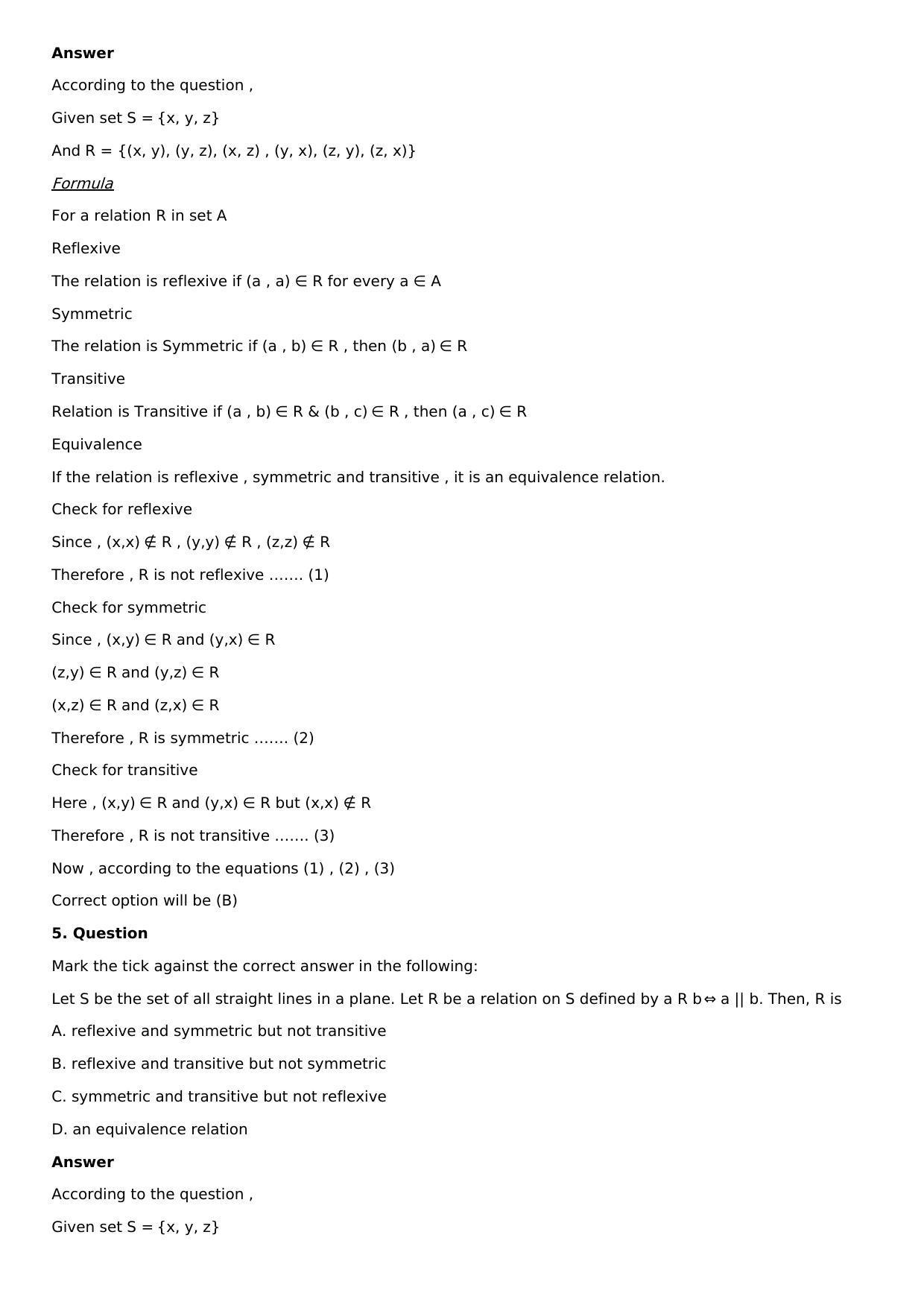 Chapter 1: Relation Solutions: RS Aggarwal Class 12 Solutions  - Page 16
