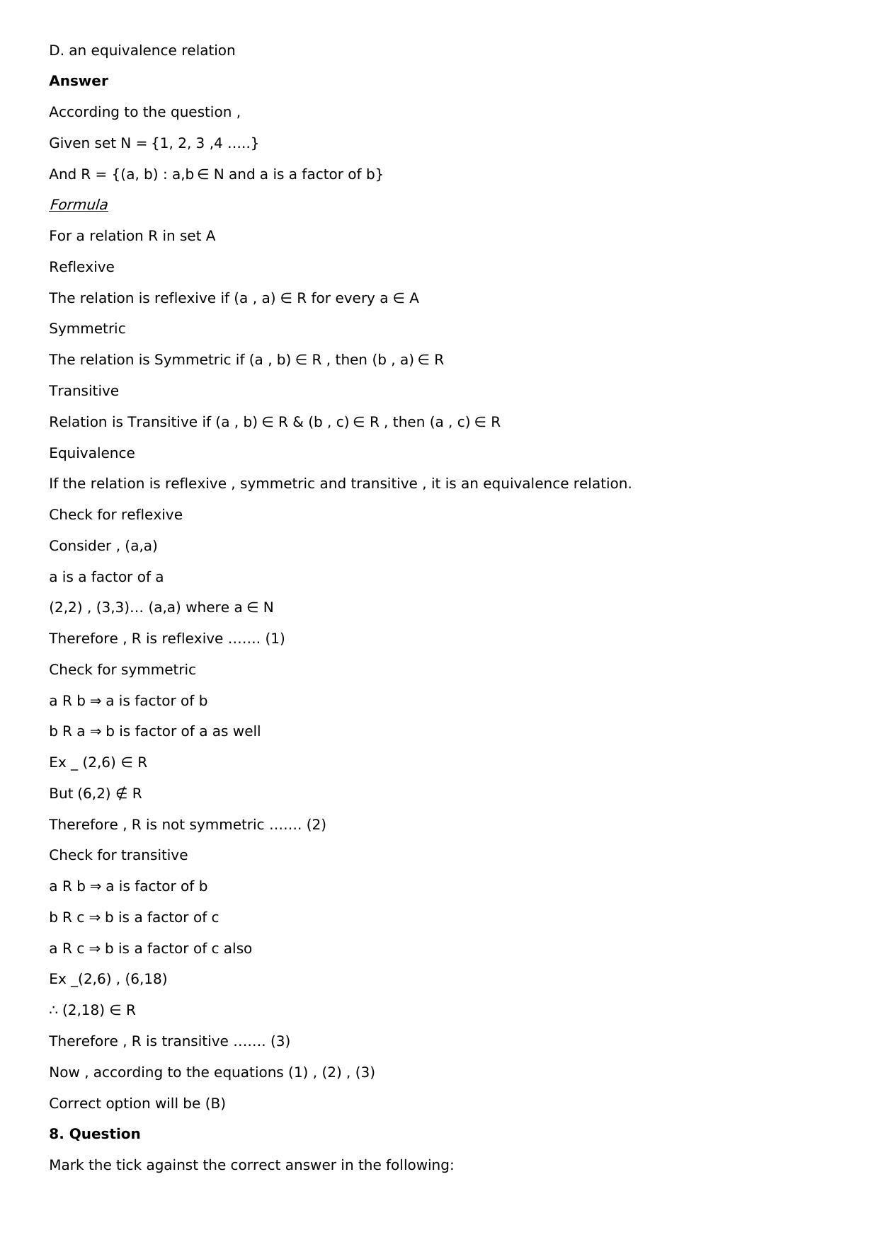 Chapter 1: Relation Solutions: RS Aggarwal Class 12 Solutions  - Page 19