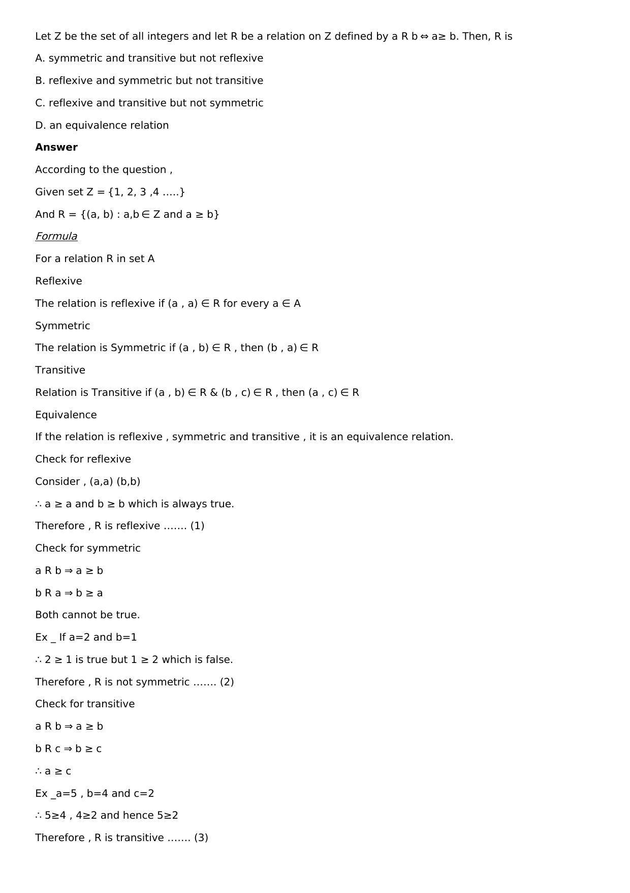 Chapter 1: Relation Solutions: RS Aggarwal Class 12 Solutions  - Page 20