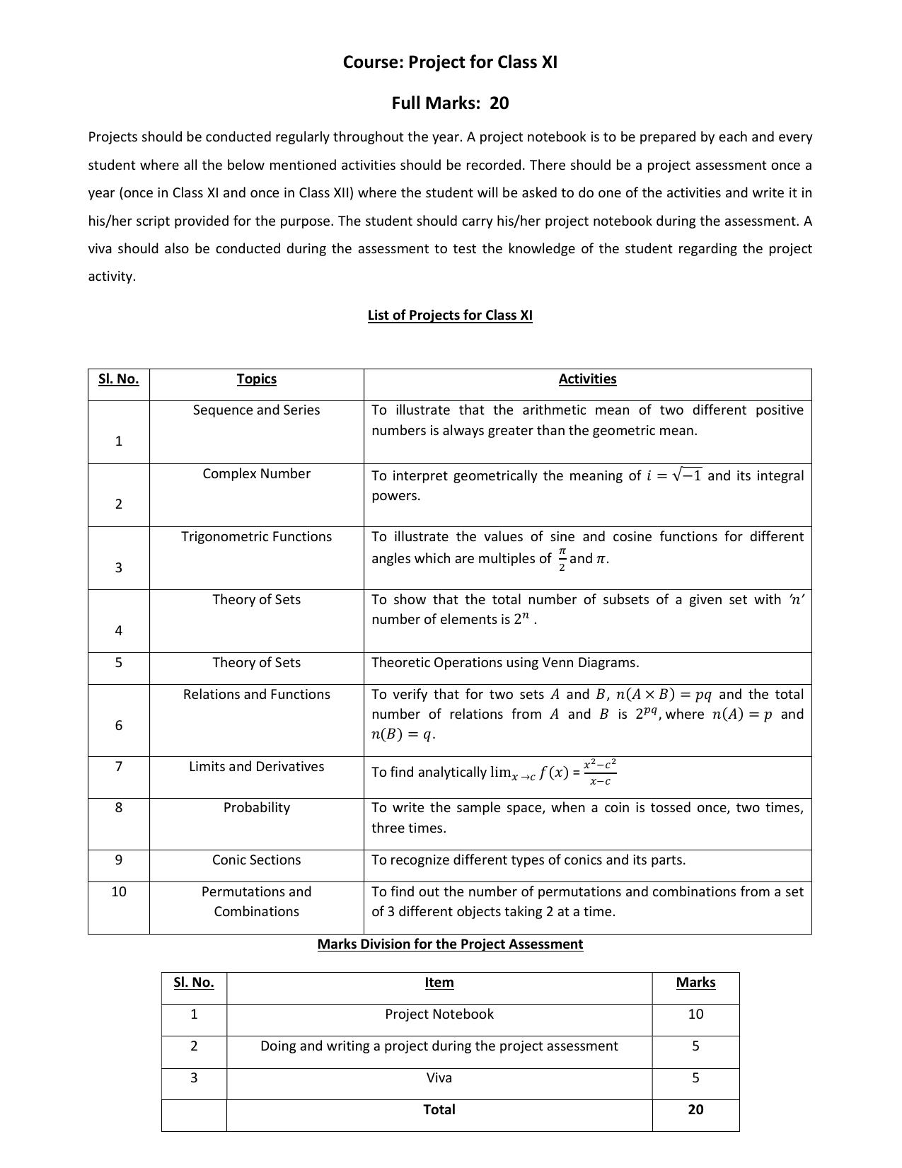 WBCHSE Class 11 & 12 Syllabus for Mathematics (MATH) (SET II) - Page 6