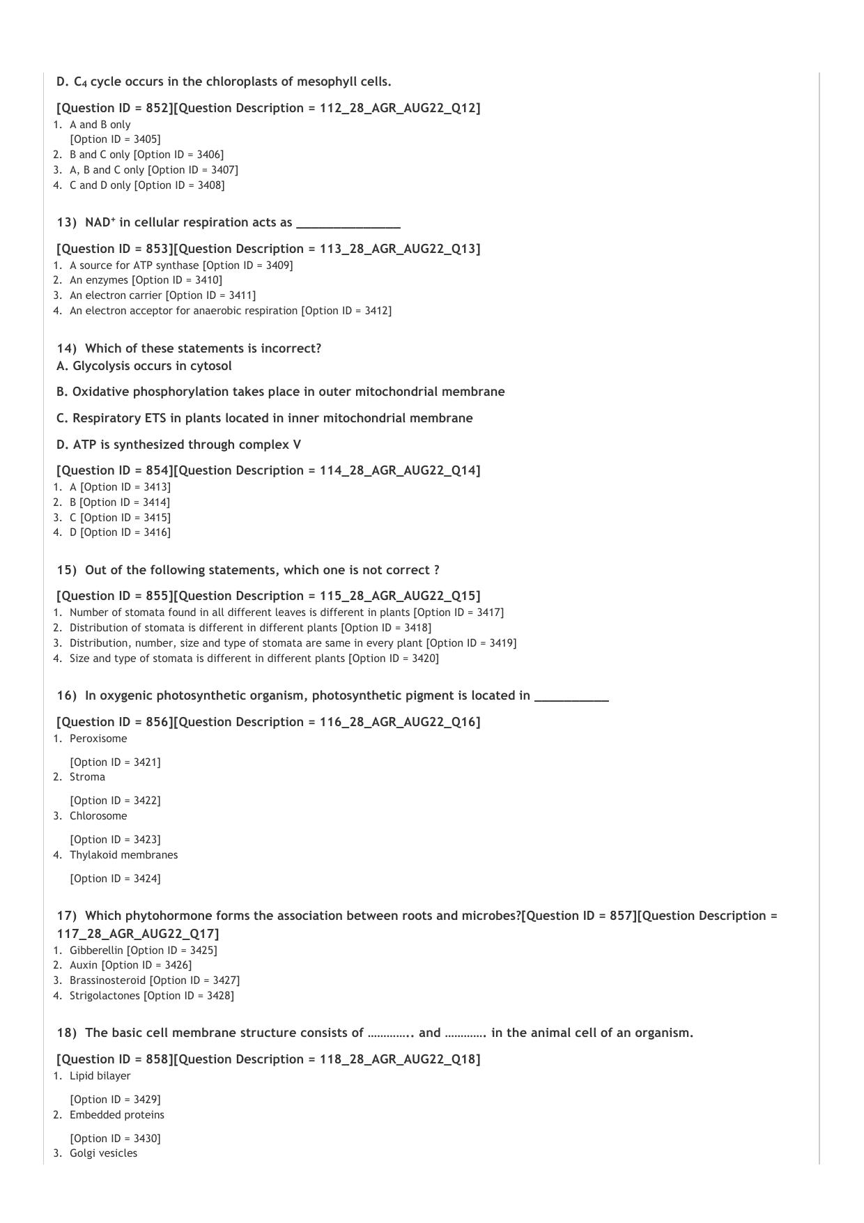 ICAR AIEEA PG 2022 AGRONOMY Question Paper - Page 3