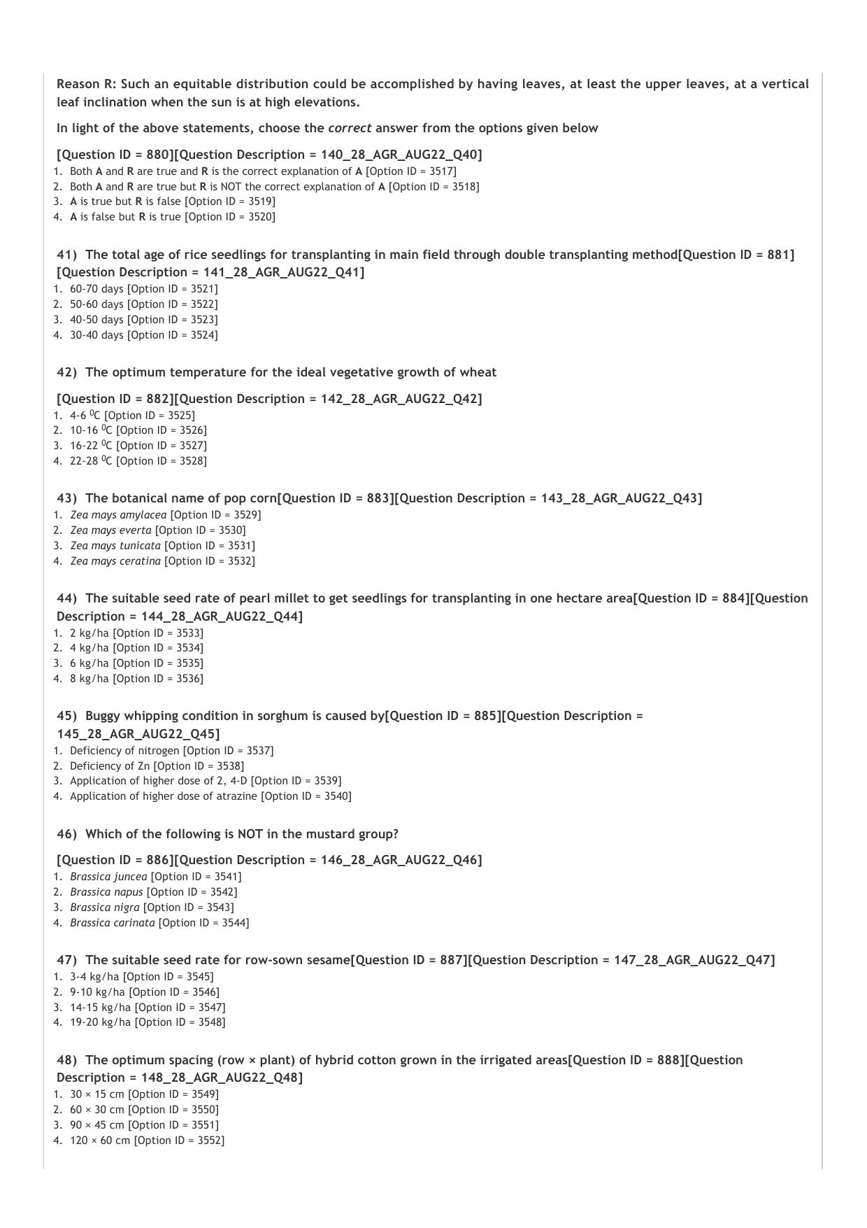 ICAR AIEEA PG 2022 AGRONOMY Question Paper - Page 8