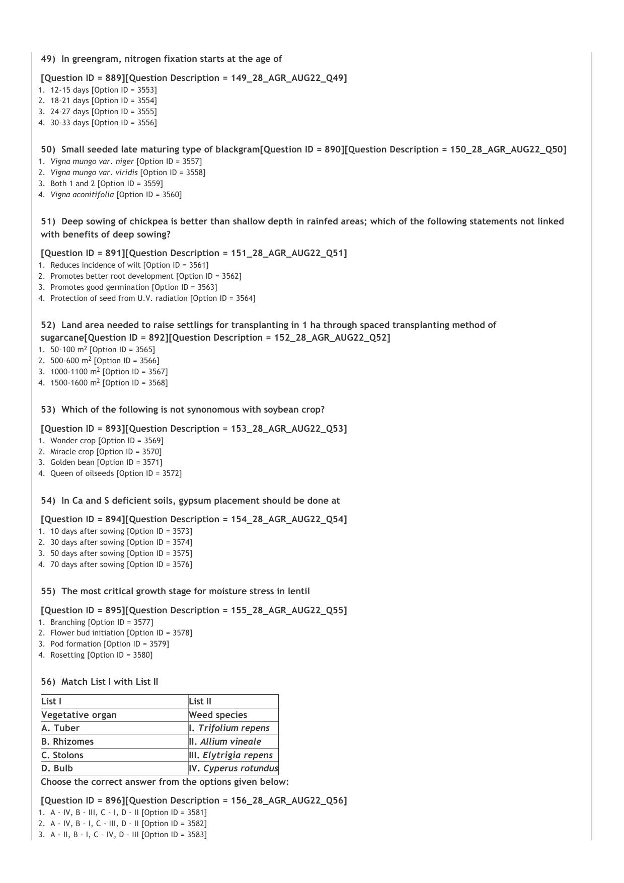 ICAR AIEEA PG 2022 AGRONOMY Question Paper - Page 9