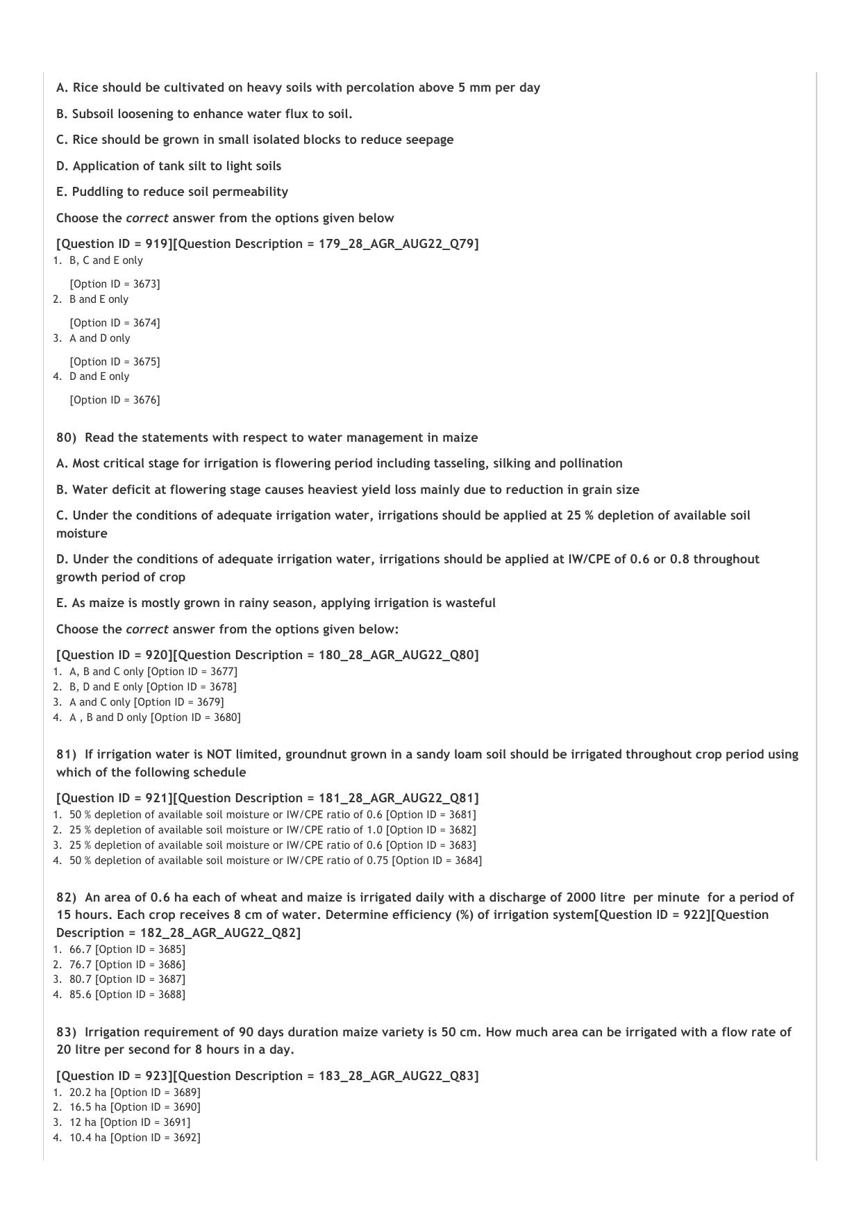 ICAR AIEEA PG 2022 AGRONOMY Question Paper - Page 14