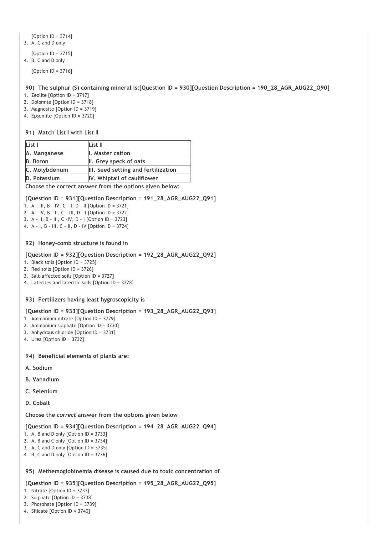 ICAR AIEEA PG 2022 AGRONOMY Question Paper - Page 16