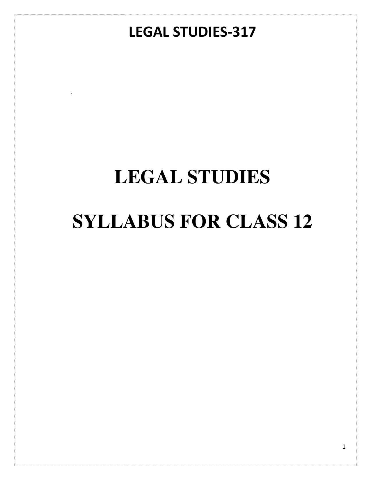 CUET Syllabus for Legal Studies (English) - Page 1