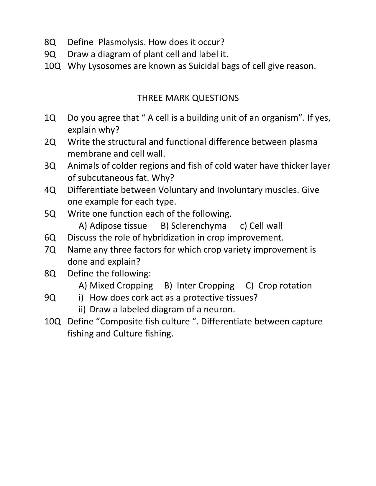 CBSE Worksheets for Class 9 Biology Assignment 2 - Page 2