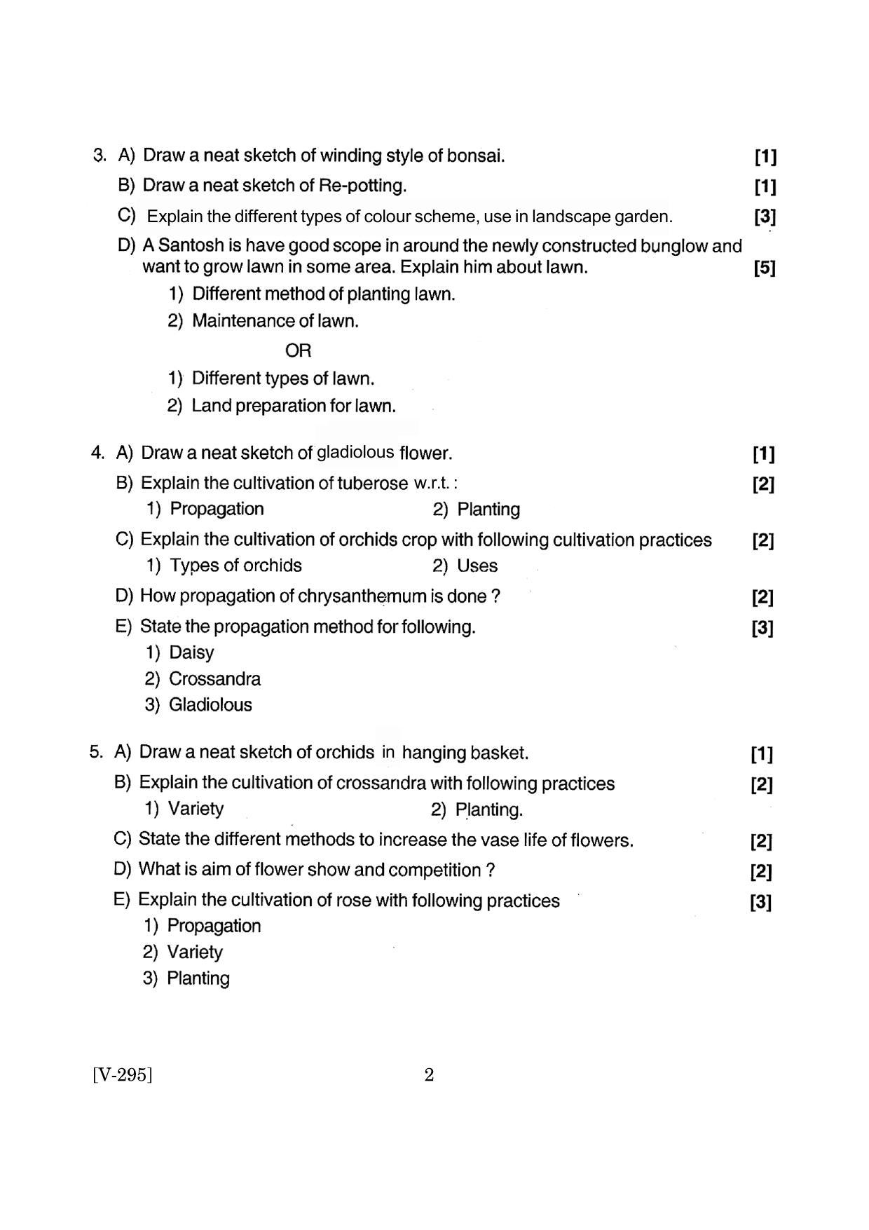 Goa Board Class 12 Vegetables Floriculture & Landscaping  2019 (March 2019) Question Paper - Page 2