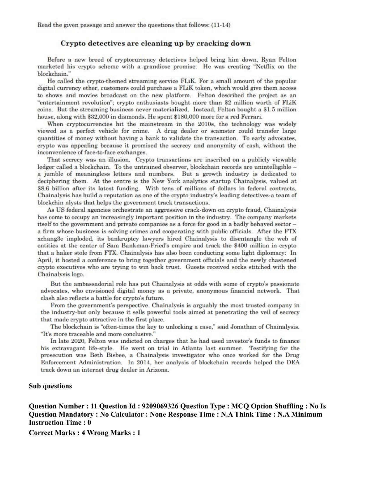 CUET PG 2023: COQP11 – General (Eng.)-Shift 3 (08-06-2023) Question Paper - Page 18