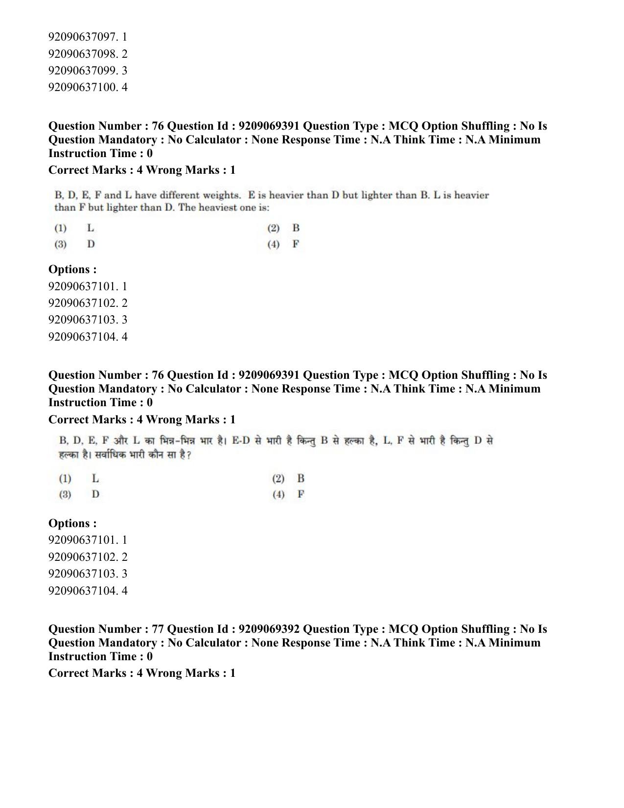 CUET PG 2023: COQP11 – General (Eng.)-Shift 3 (08-06-2023) Question Paper - Page 71