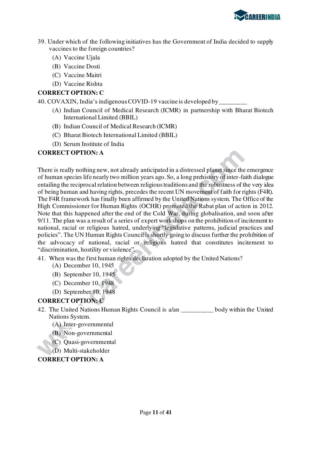 CLAT 2021 UG Question Paper and Asnwer Key - Page 11