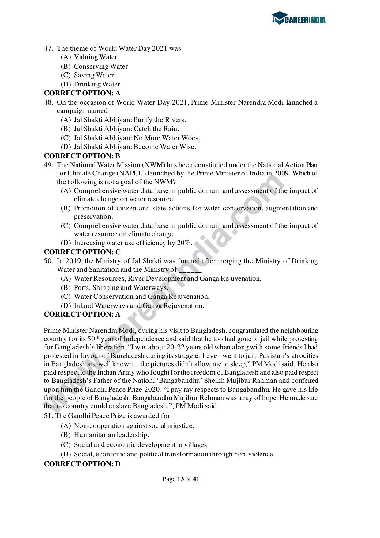 CLAT 2021 UG Question Paper and Asnwer Key - Page 13