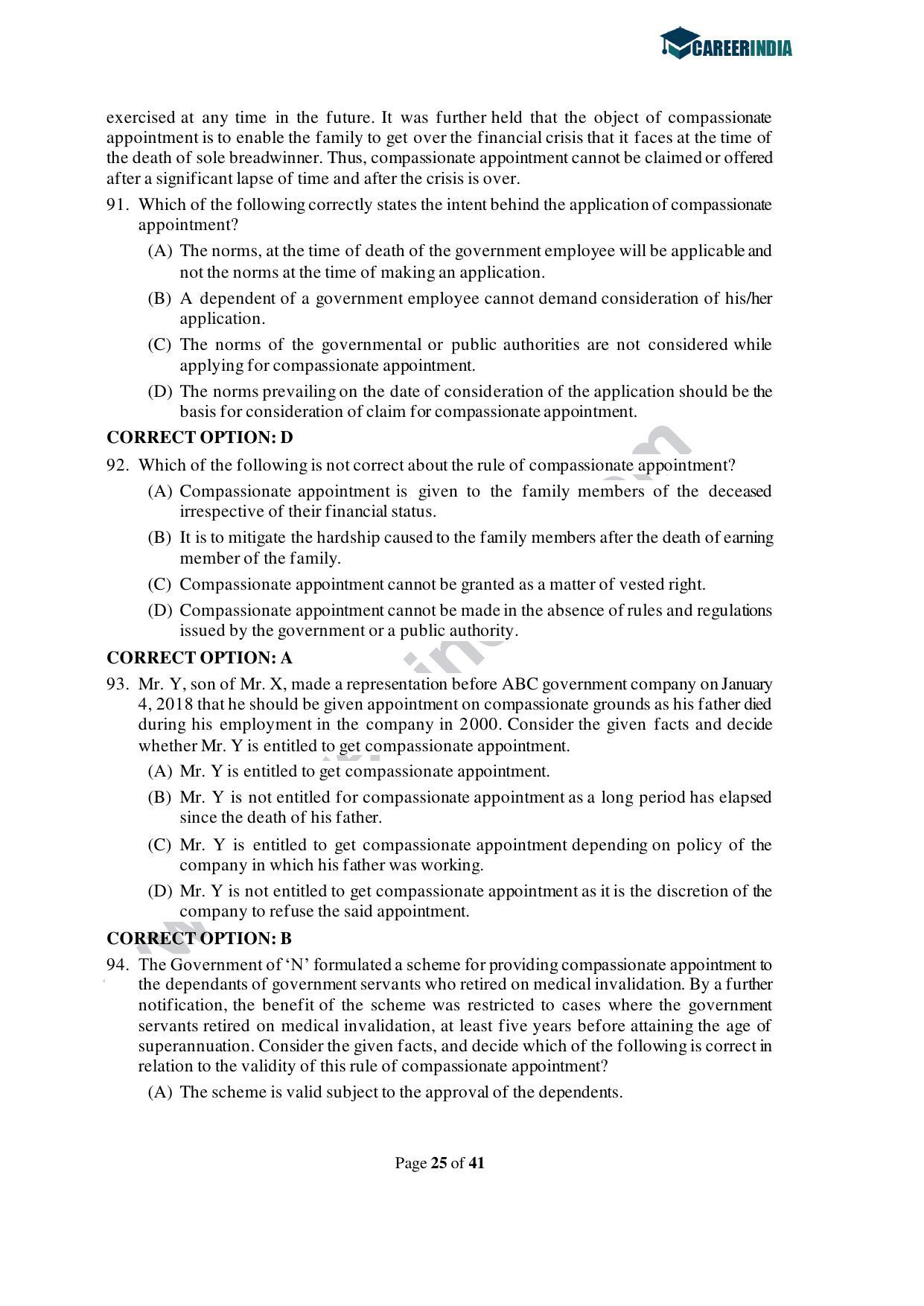 CLAT 2021 UG Question Paper and Asnwer Key - Page 25