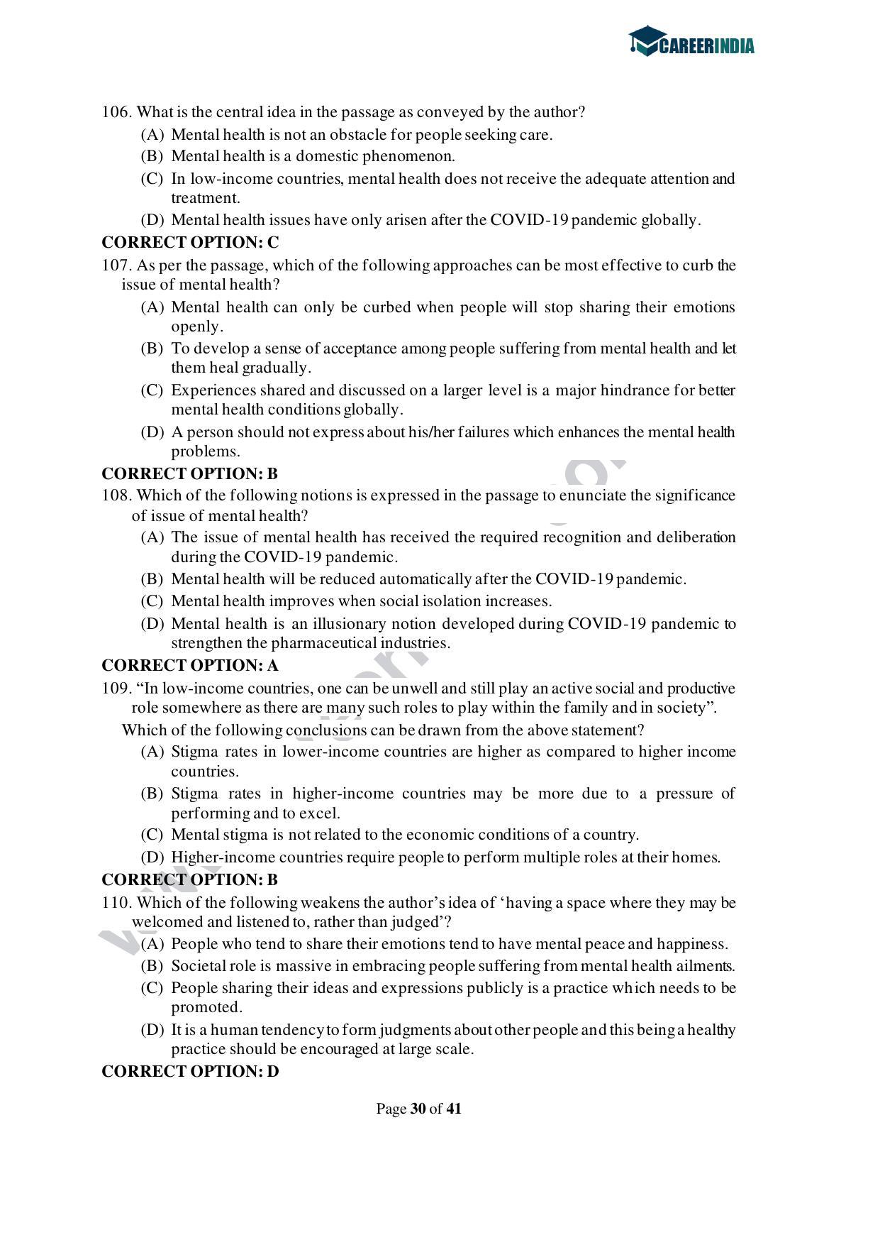 CLAT 2021 UG Question Paper and Asnwer Key - Page 30