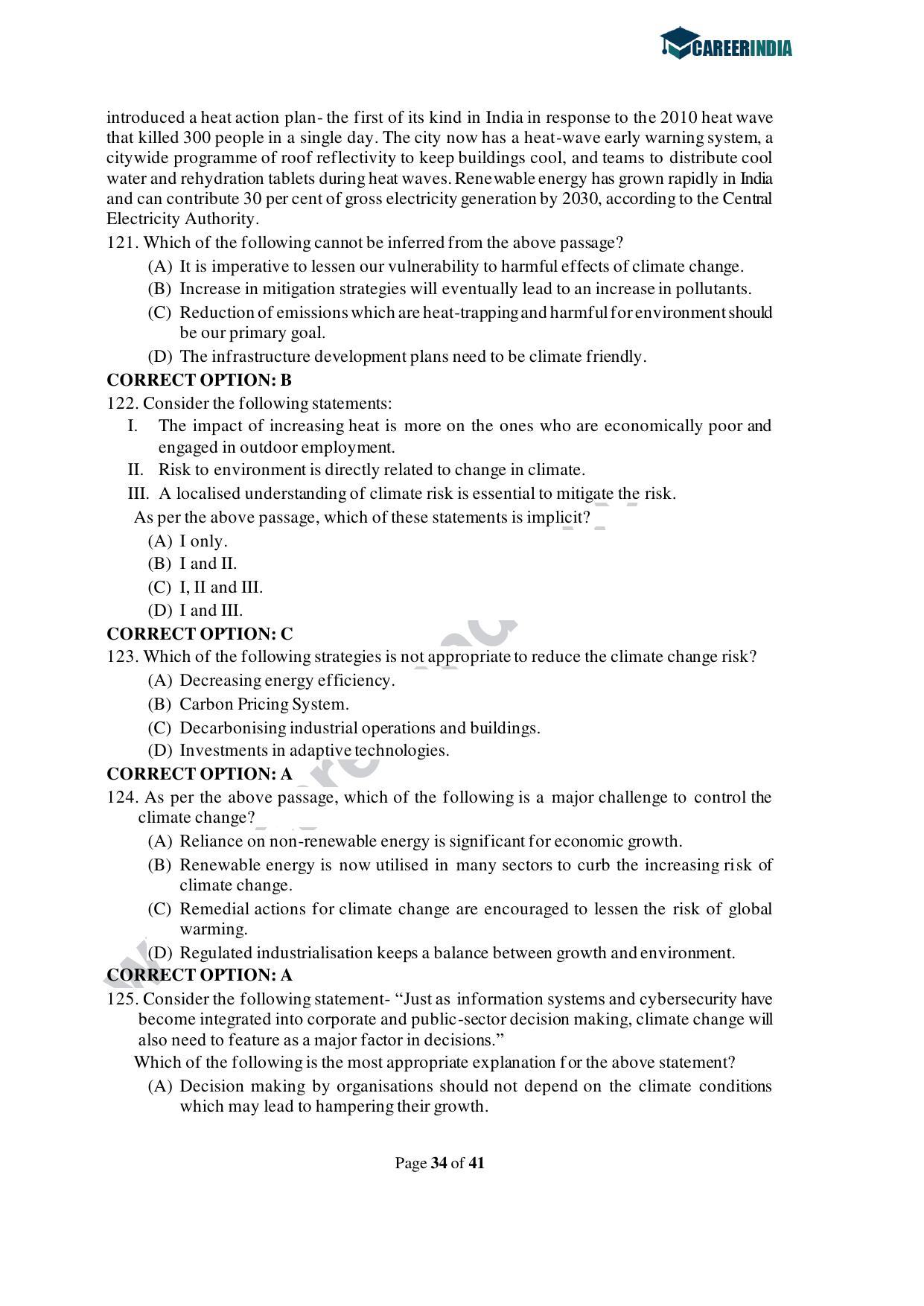 CLAT 2021 UG Question Paper and Asnwer Key - Page 34