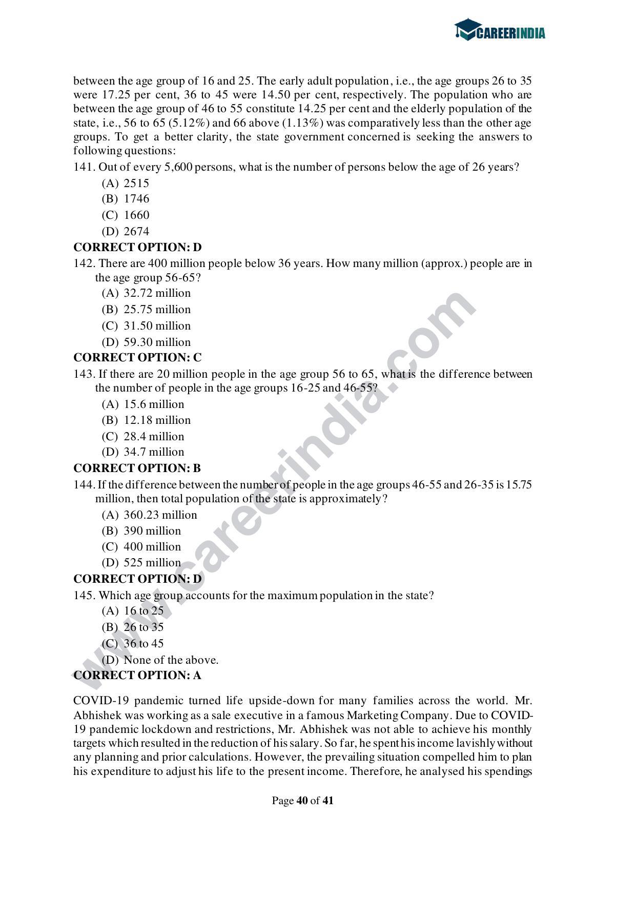 CLAT 2021 UG Question Paper and Asnwer Key - Page 40