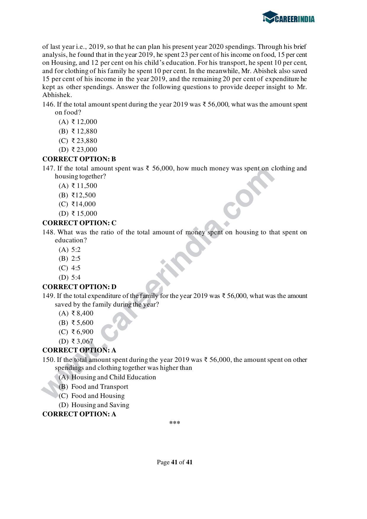 CLAT 2021 UG Question Paper and Asnwer Key - Page 41