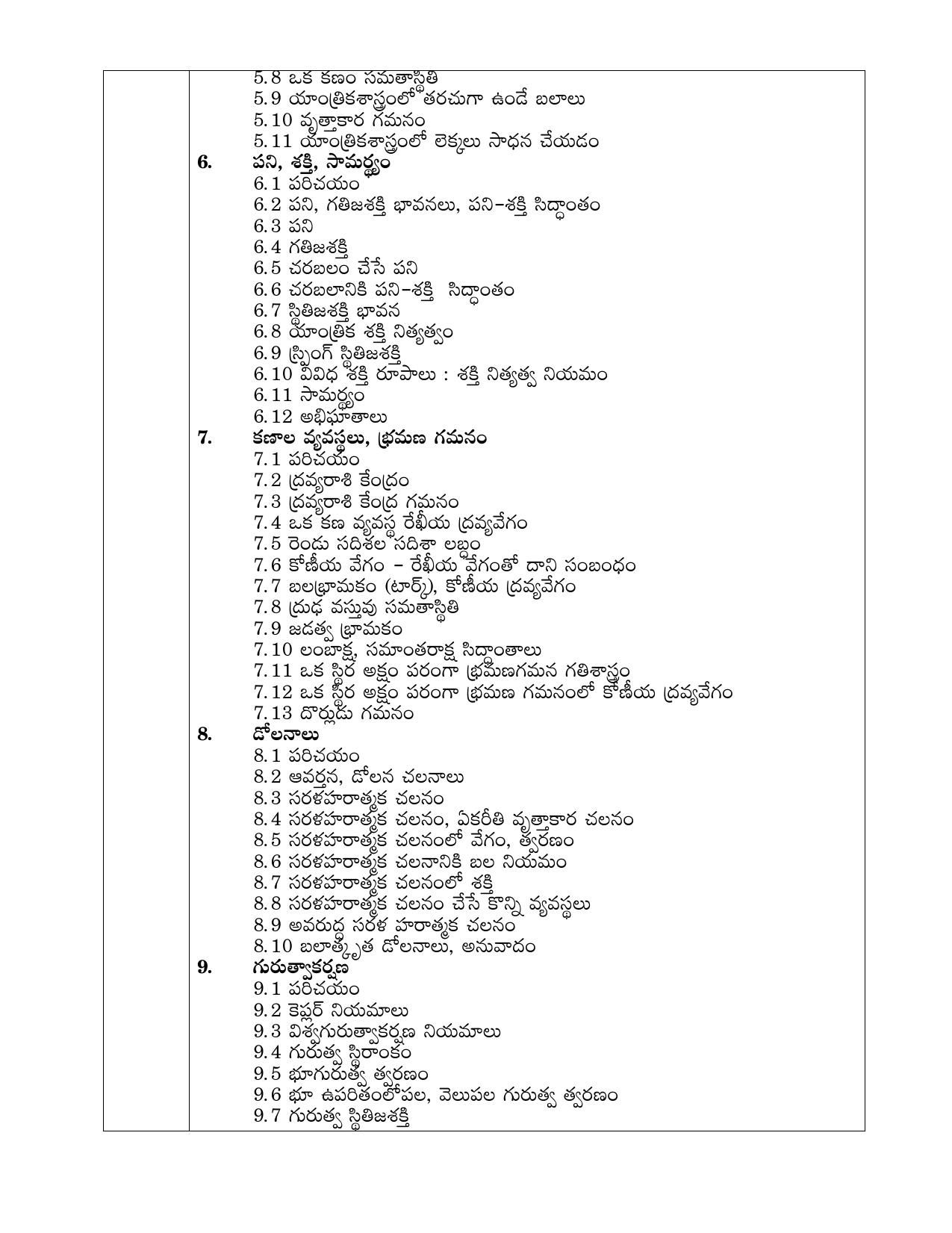 AP Board (APBIE) Class 11 All Science Groups (Intermediate I Year) Syllabus - Page 14