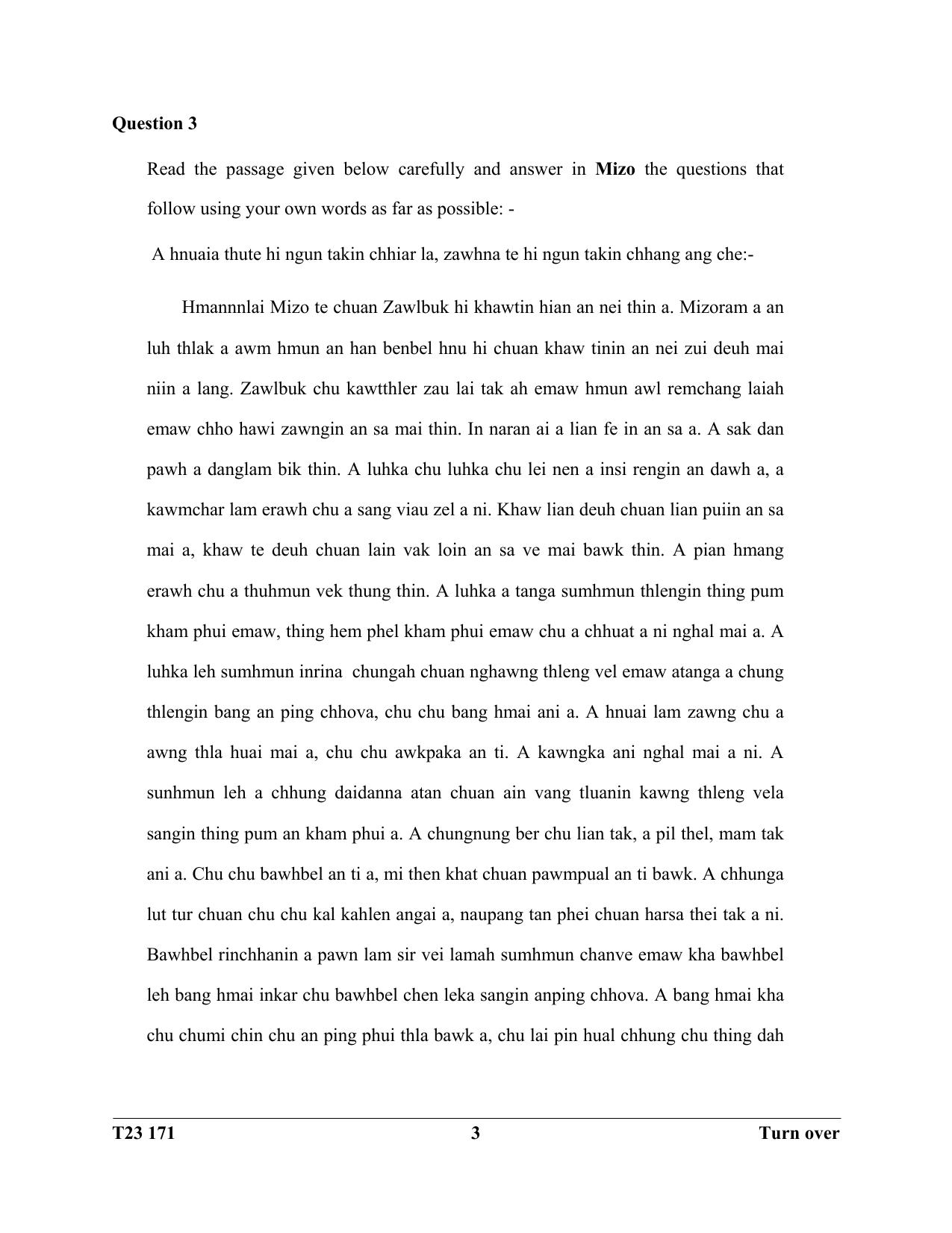 ICSE Class 10 MIZO 2023 Question Paper - Page 3