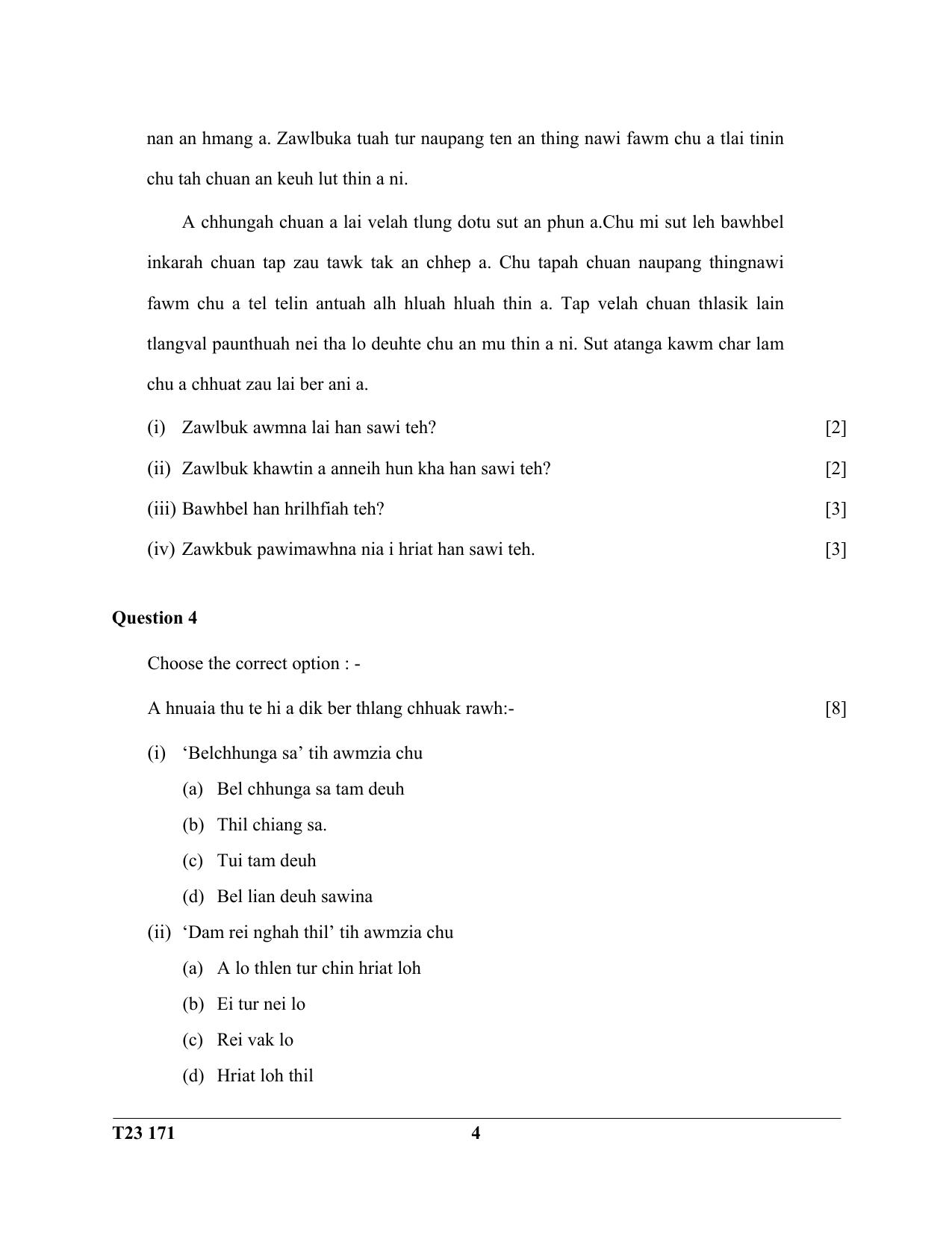 ICSE Class 10 MIZO 2023 Question Paper - Page 4
