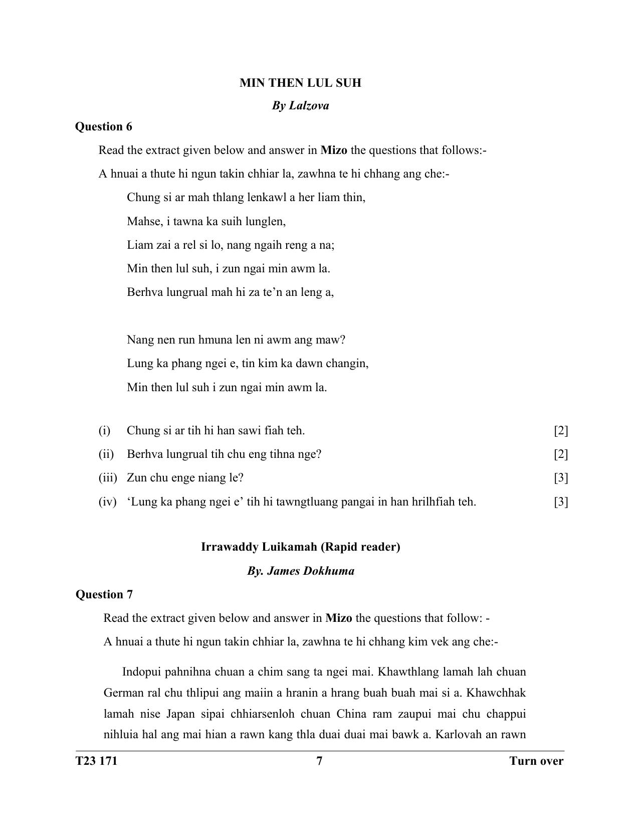 ICSE Class 10 MIZO 2023 Question Paper - Page 7