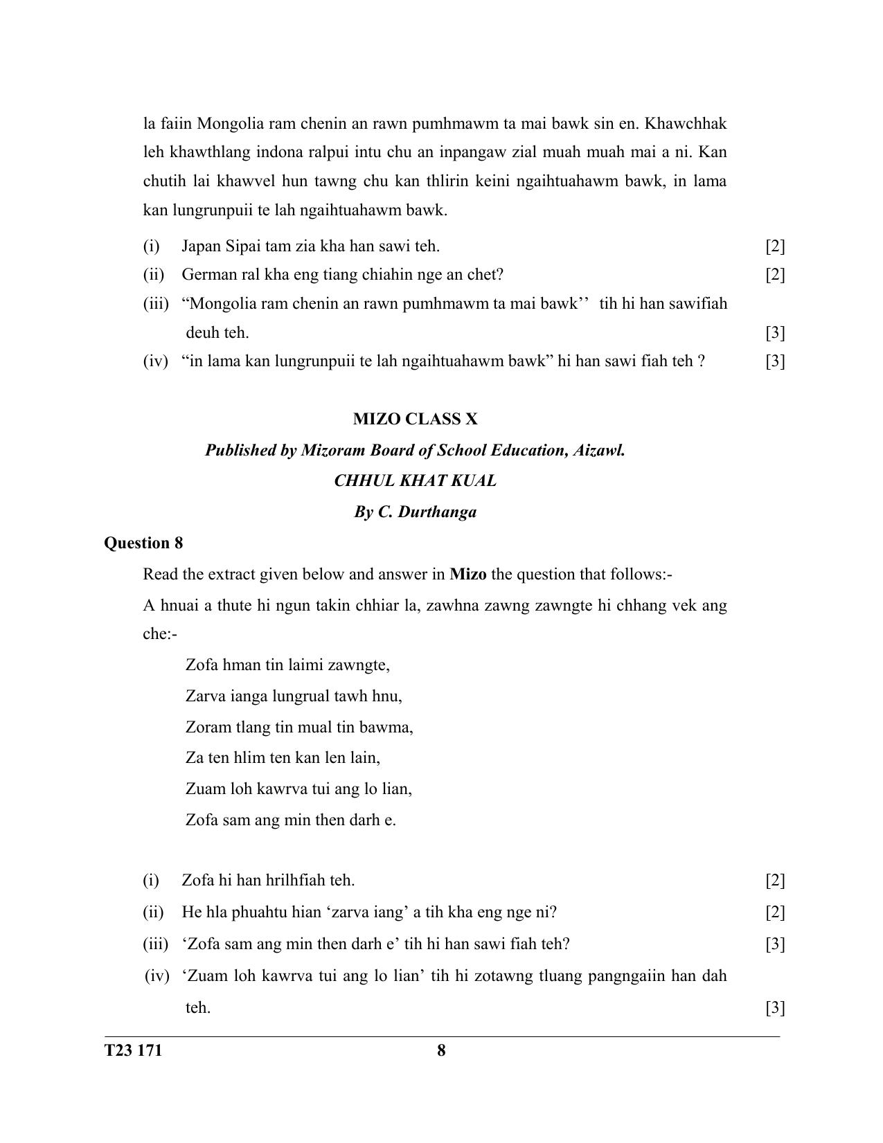 ICSE Class 10 MIZO 2023 Question Paper - Page 8