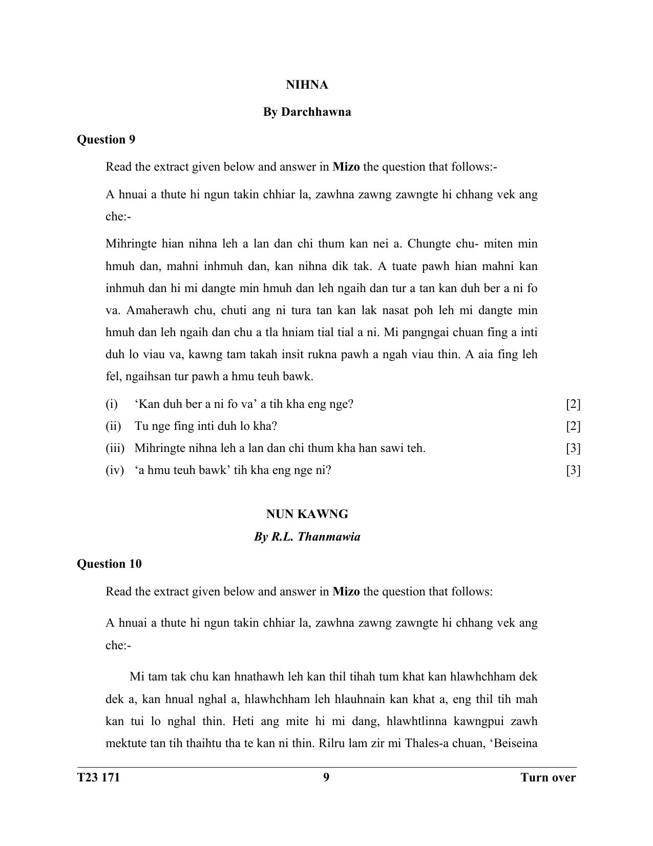 ICSE Class 10 MIZO 2023 Question Paper - Page 9