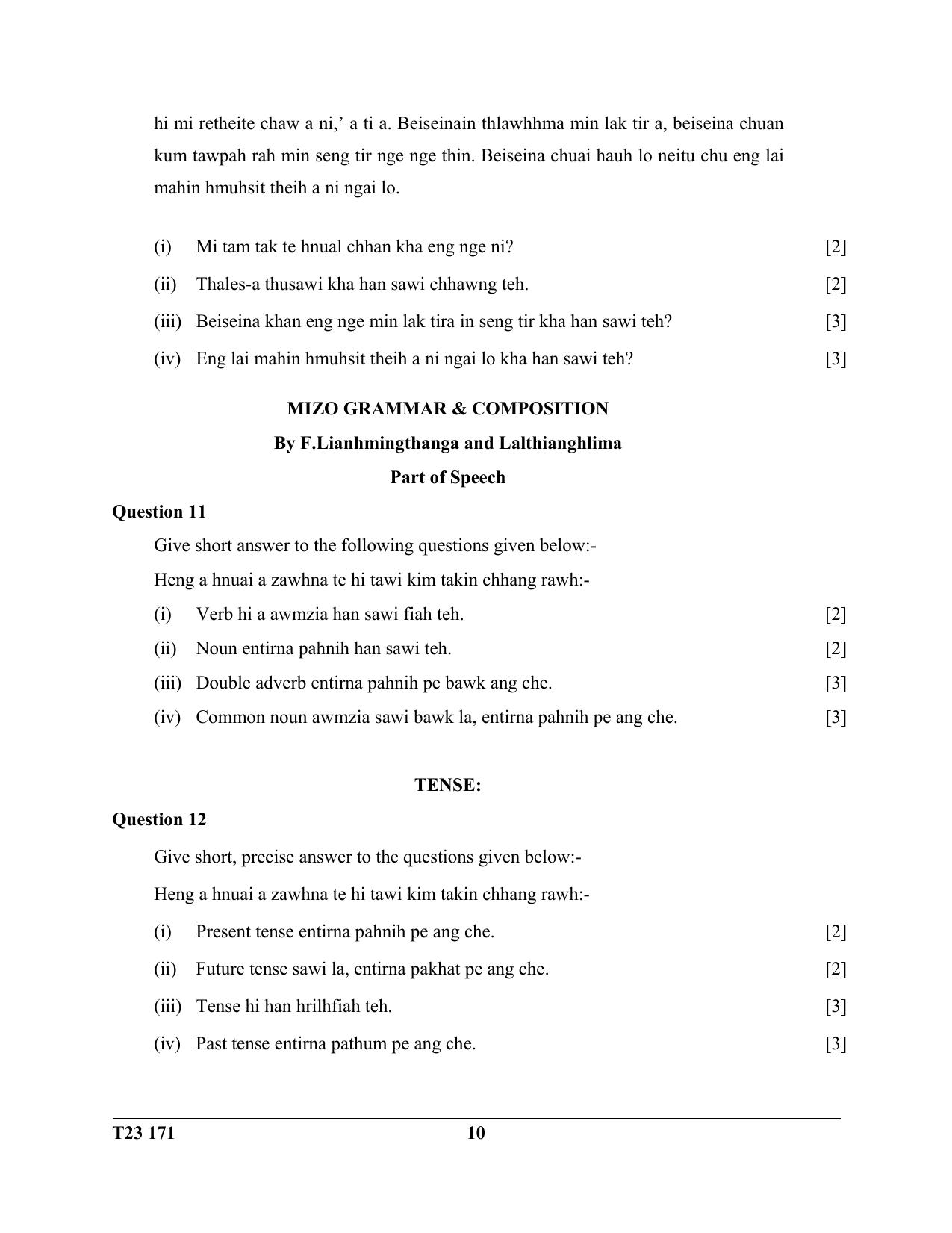 ICSE Class 10 MIZO 2023 Question Paper - Page 10