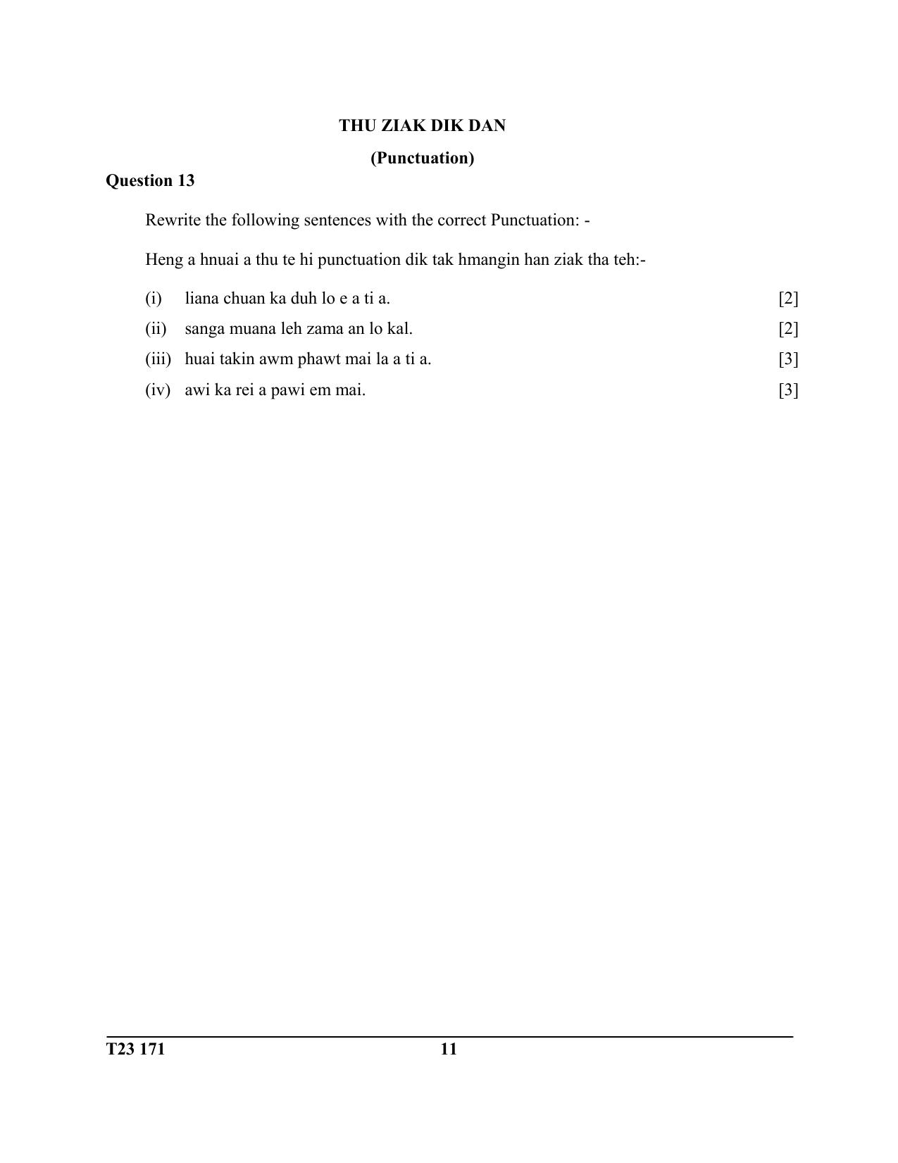 ICSE Class 10 MIZO 2023 Question Paper - Page 11