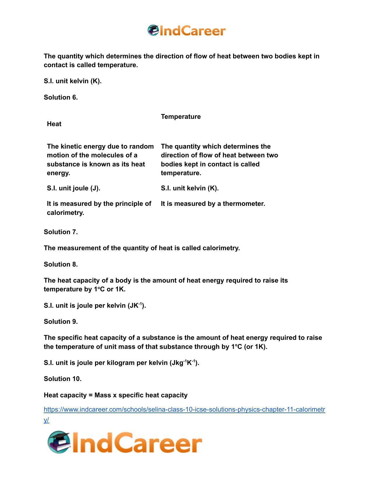 Selina Class 10 ICSE Solutions Physics : Chapter 11- Calorimetry - Page 3