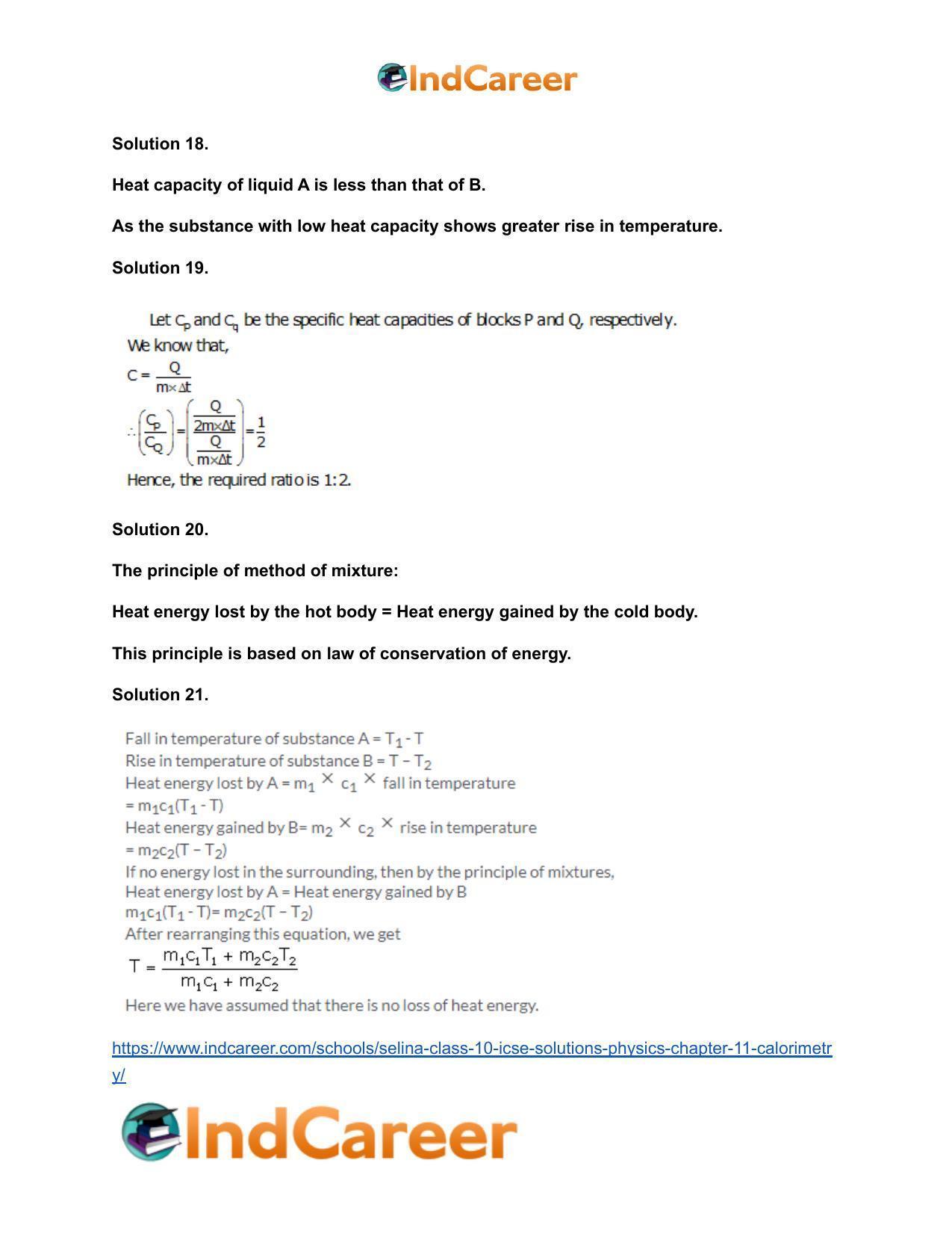 Selina Class 10 ICSE Solutions Physics : Chapter 11- Calorimetry - Page 5