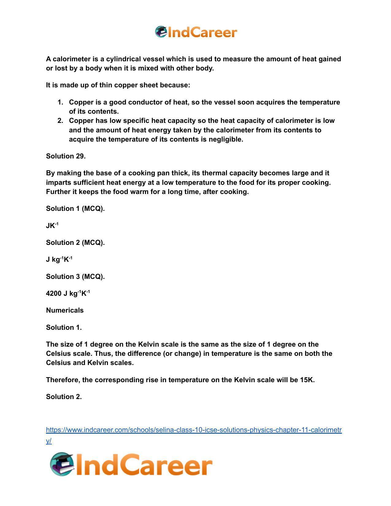 Selina Class 10 ICSE Solutions Physics : Chapter 11- Calorimetry - Page 7