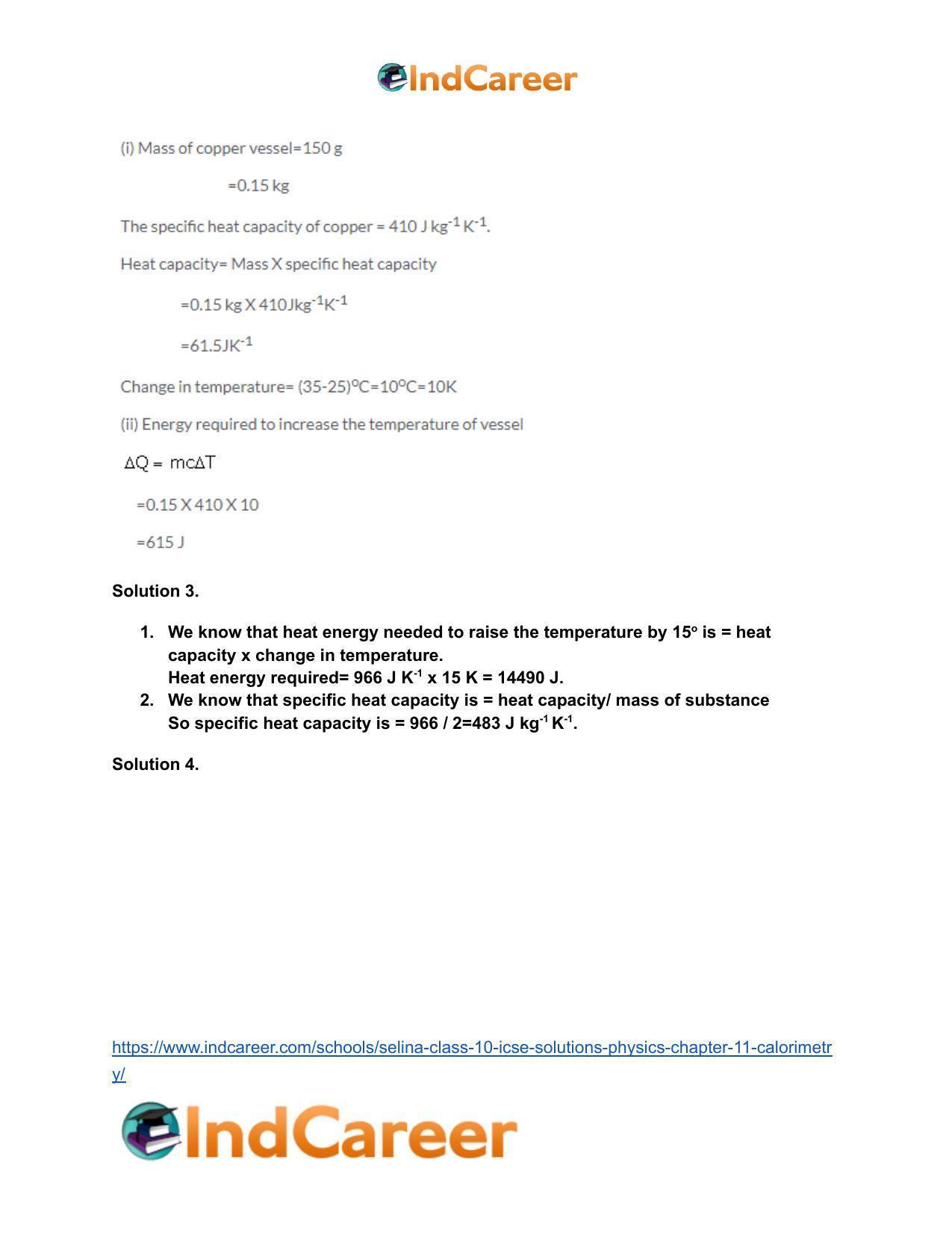 Selina Class 10 ICSE Solutions Physics : Chapter 11- Calorimetry - Page 8
