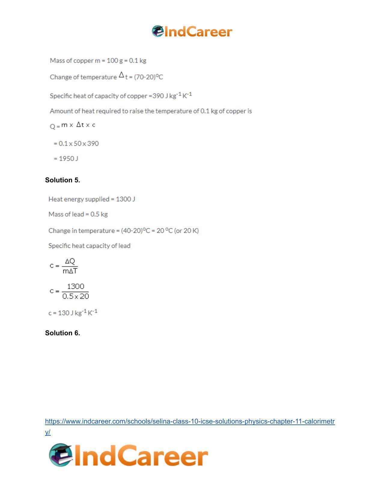 Selina Class 10 ICSE Solutions Physics : Chapter 11- Calorimetry - Page 9
