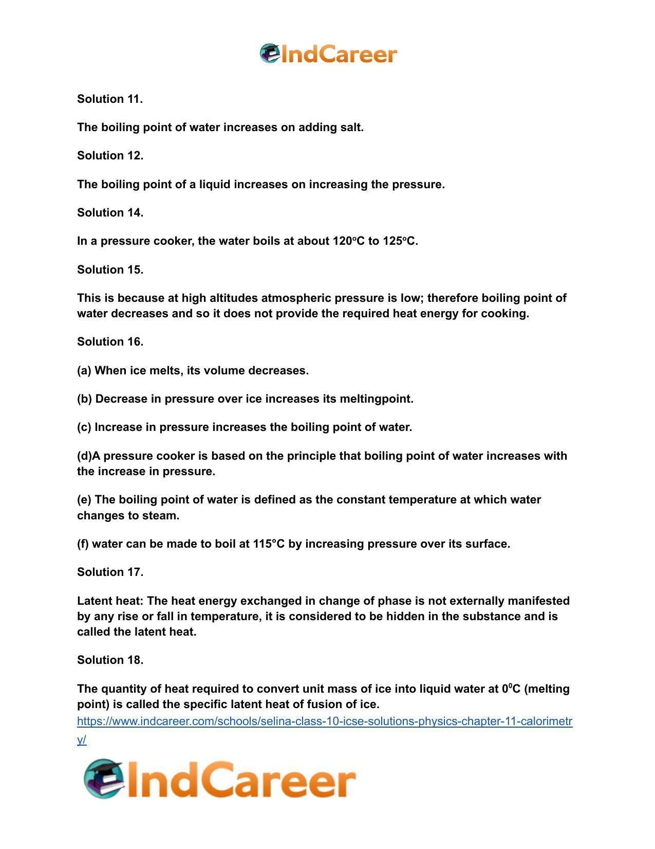 Selina Class 10 ICSE Solutions Physics : Chapter 11- Calorimetry - Page 18