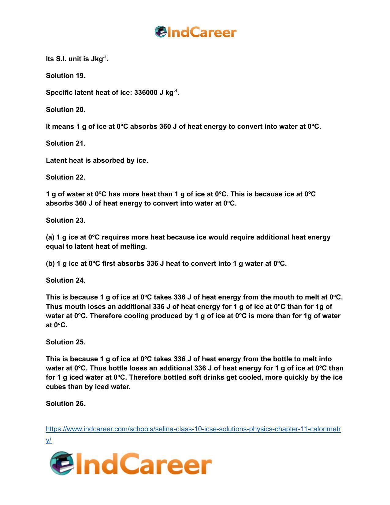 Selina Class 10 ICSE Solutions Physics : Chapter 11- Calorimetry - Page 19