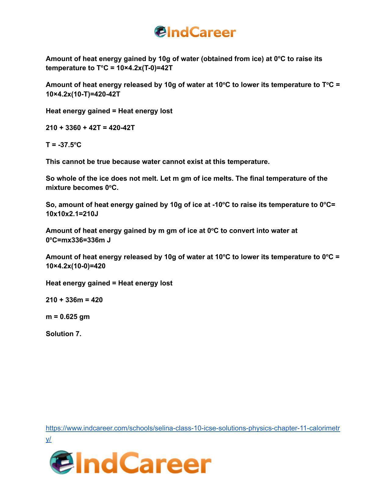 Selina Class 10 ICSE Solutions Physics : Chapter 11- Calorimetry - Page 23