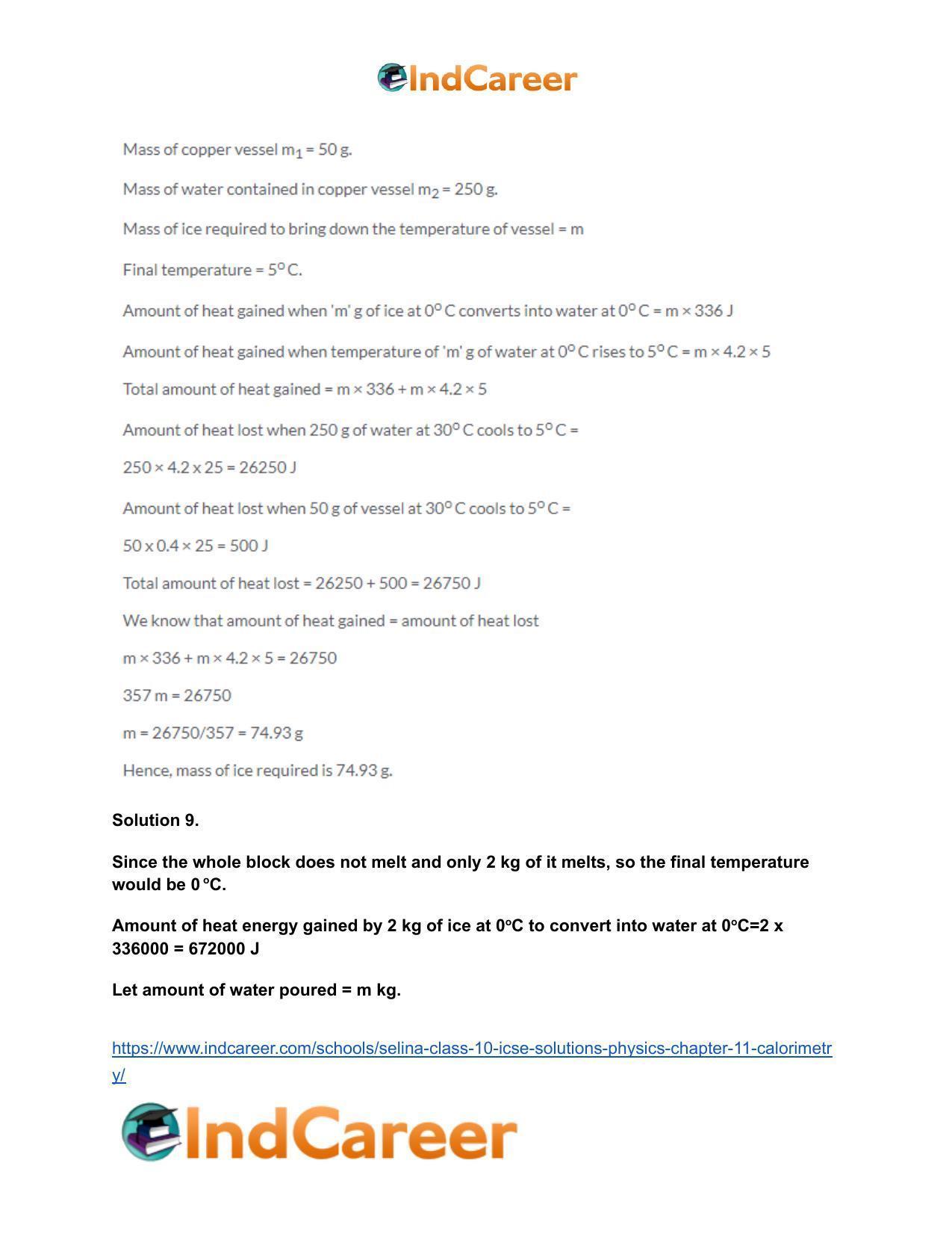 Selina Class 10 ICSE Solutions Physics : Chapter 11- Calorimetry - Page 25